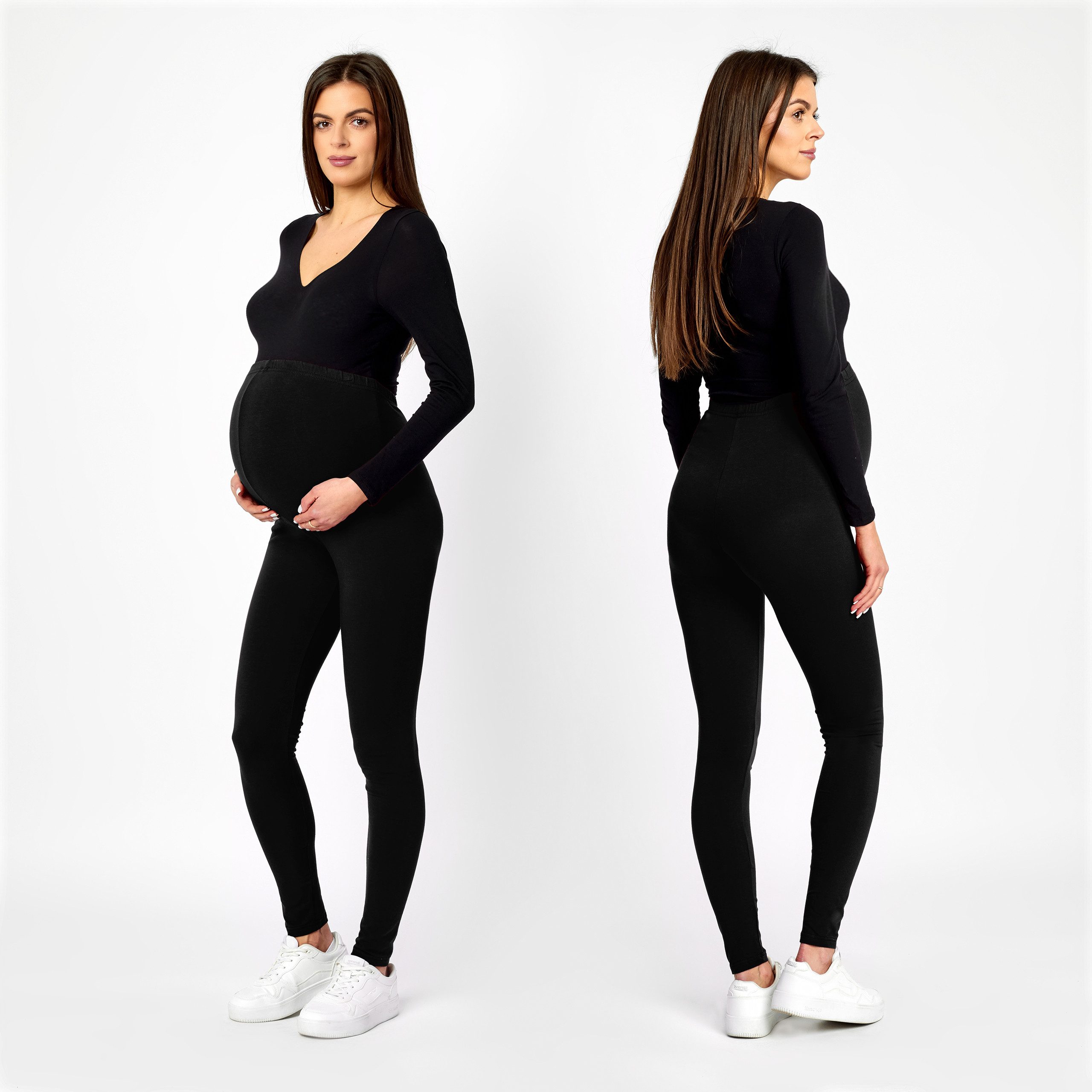 Be Mammy Umstandsleggings Lange Umstandshose aus Viskose BE-02 (1-tlg) elastischer Bund