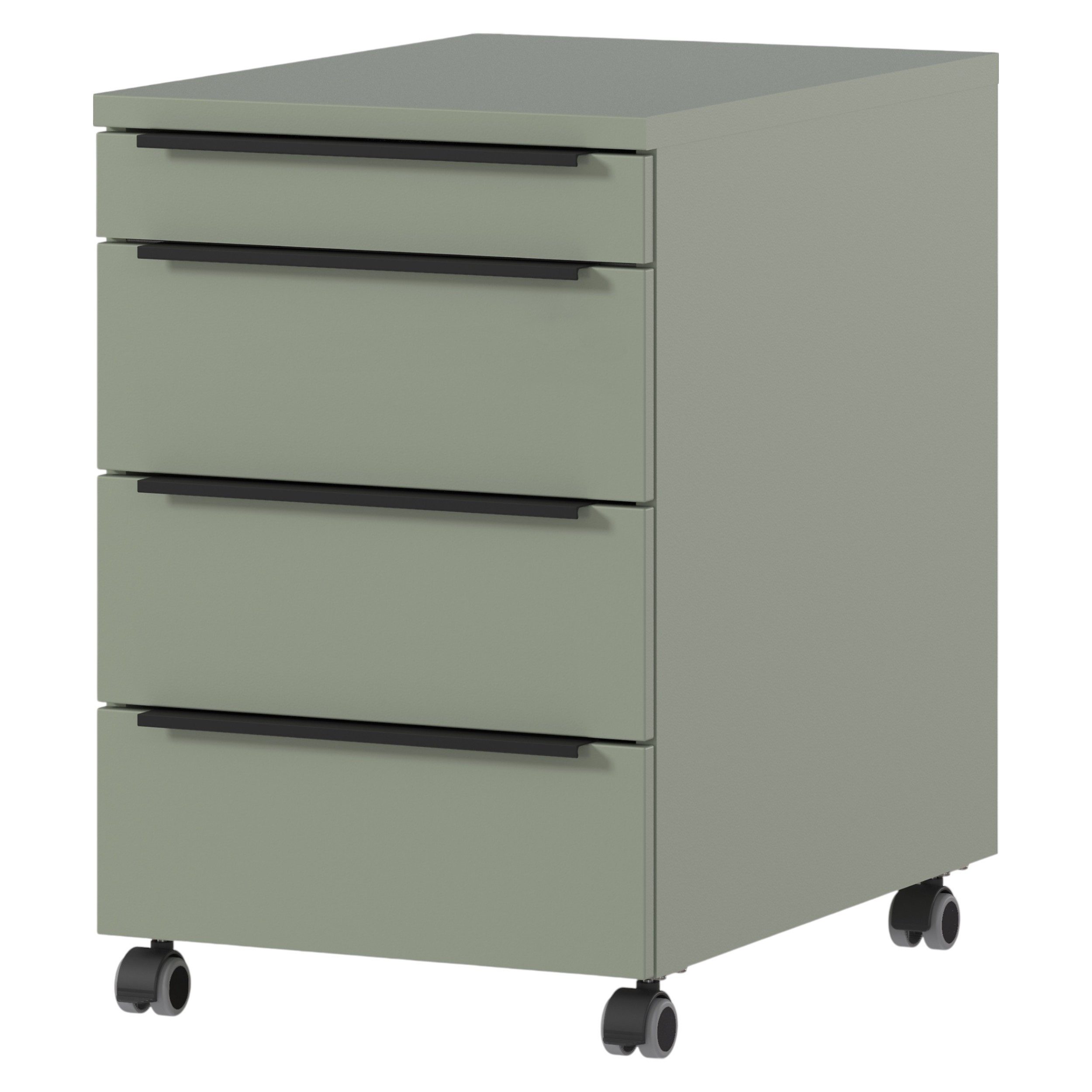 bümö Rollcontainer bümö Space, Container ohne Schloss, 3 Schübe, Dekor: Taupegrün