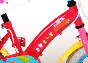 TPFSports Kinderfahrrad Volare Peppa Pig 12 Zoll mit 2x Handbremse, 1 Gang, (Mädchen Fahrrad - Rutschfeste Sicherheitsgriffe), Kinder Fahrrad 12 Zoll mit Stützräder Laufrad Mädchen Kinderrad