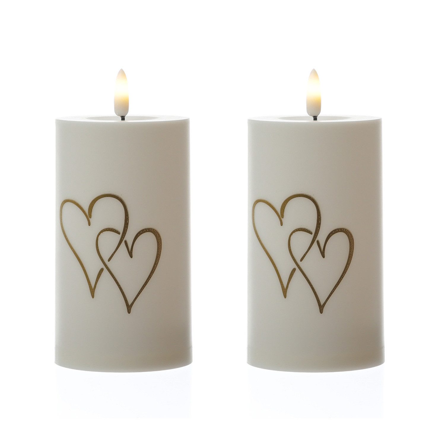 MARELIDA LED-Kerze Herz für Innen/Außen Grabkerze H: 15cm D:7cm outdoor Tim günstig online kaufen