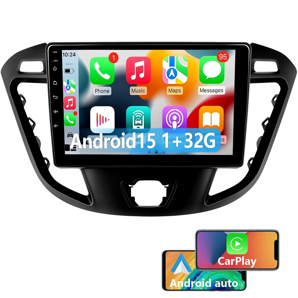 ESSGOO 64G DAB+ Für Ford Transit Custom 2012-2023 Carplay Android15 GPS NAVI Autoradio (DAB+ (optional), RDS, FM, 2+64GB(optional), Carplay Android Auto Bluetooth EQ USB GPS Navi WIFI Touchscreen)