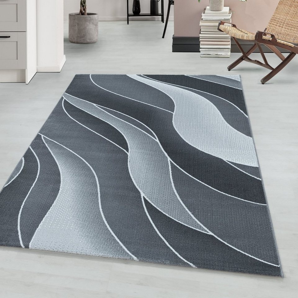 Teppich Wellen Design, Teppium, Läufer, Höhe: 9 mm, Teppich Wohnzimmer,  Soft & Flauschig – 9 mm Florhöhe für ein weiches und angenehmes