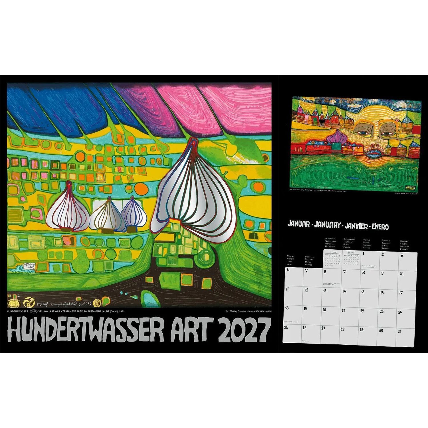 Wörner Wandkalender Hundertwasser Broschürenkalender Art 2027