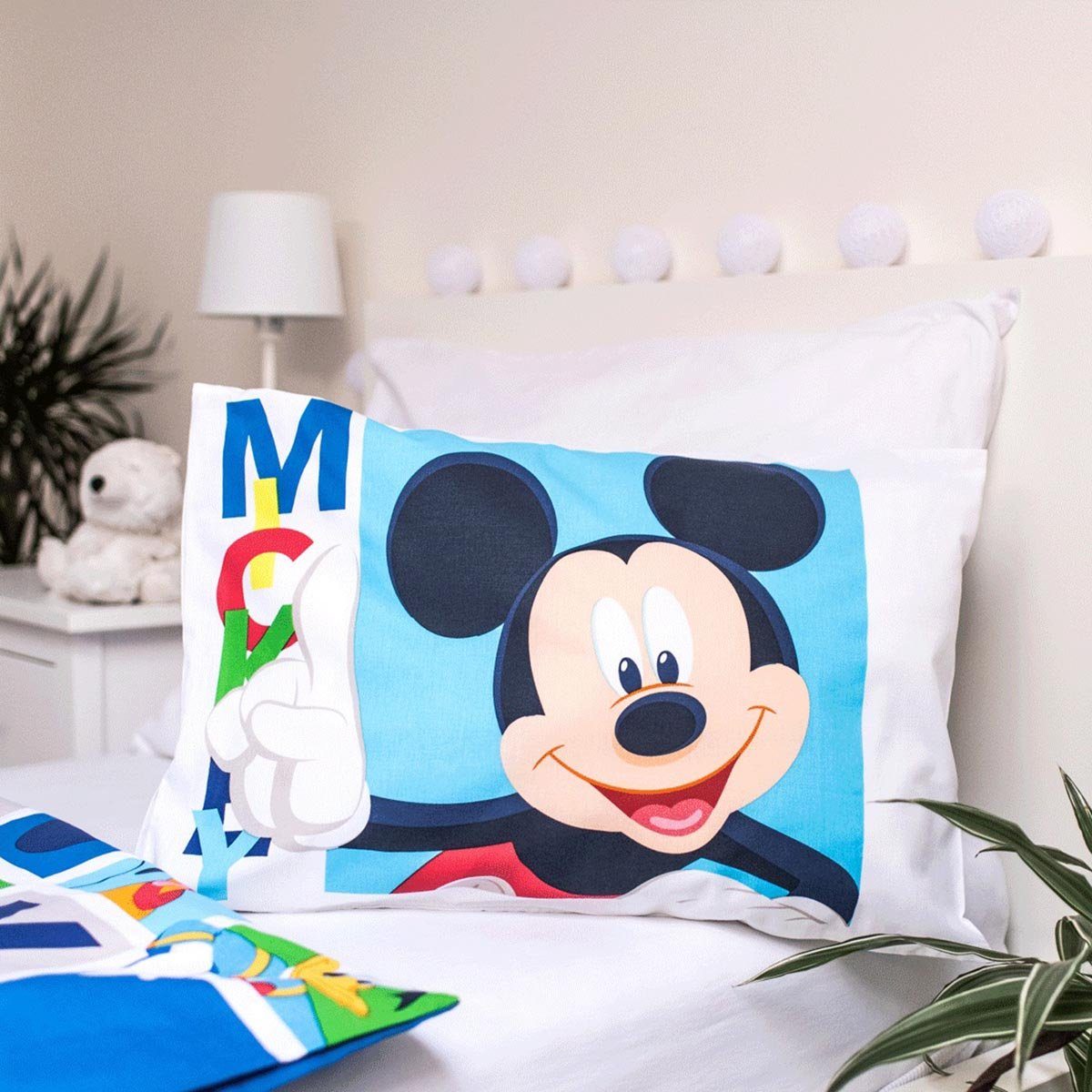 Disney Kinderbettwäsche Disney Micky Maus Kinderbettwäsche 100x135 + 40x60 cm Baumwolle, Renforcé, 2 teilig – Bild 4 von 5