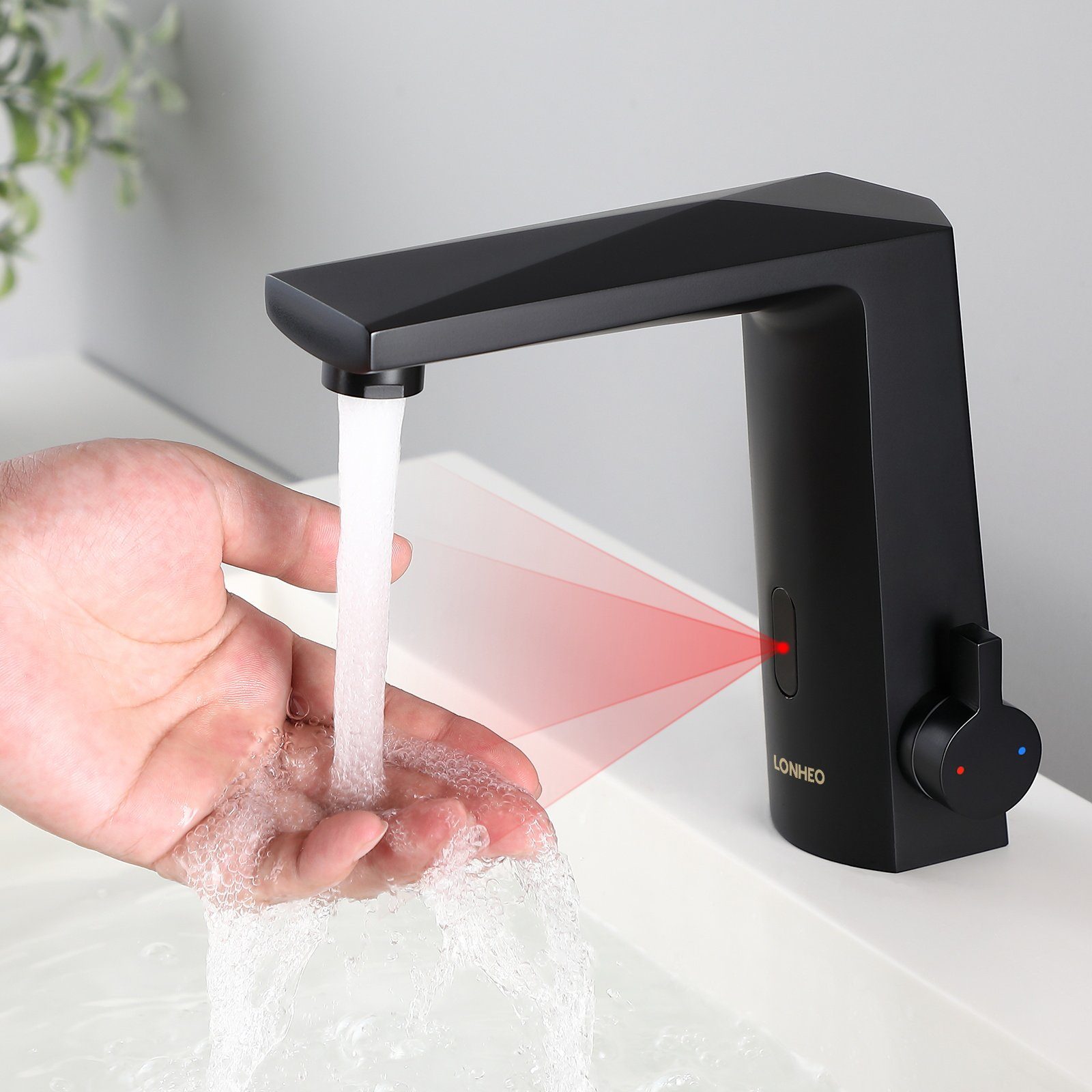 Infrarot Wasserhahn Induktion Waschtischarmatur Schwarz Auralum Automatisch Lonheo Sensor Bad Armatur,