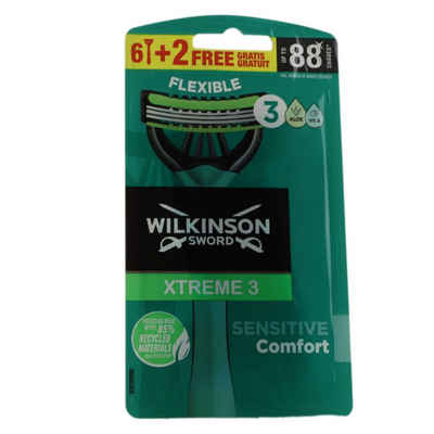 Wilkinson Nassrasierer 3 Sensitive 6 + 2 Einwegrasierer 8 Stück