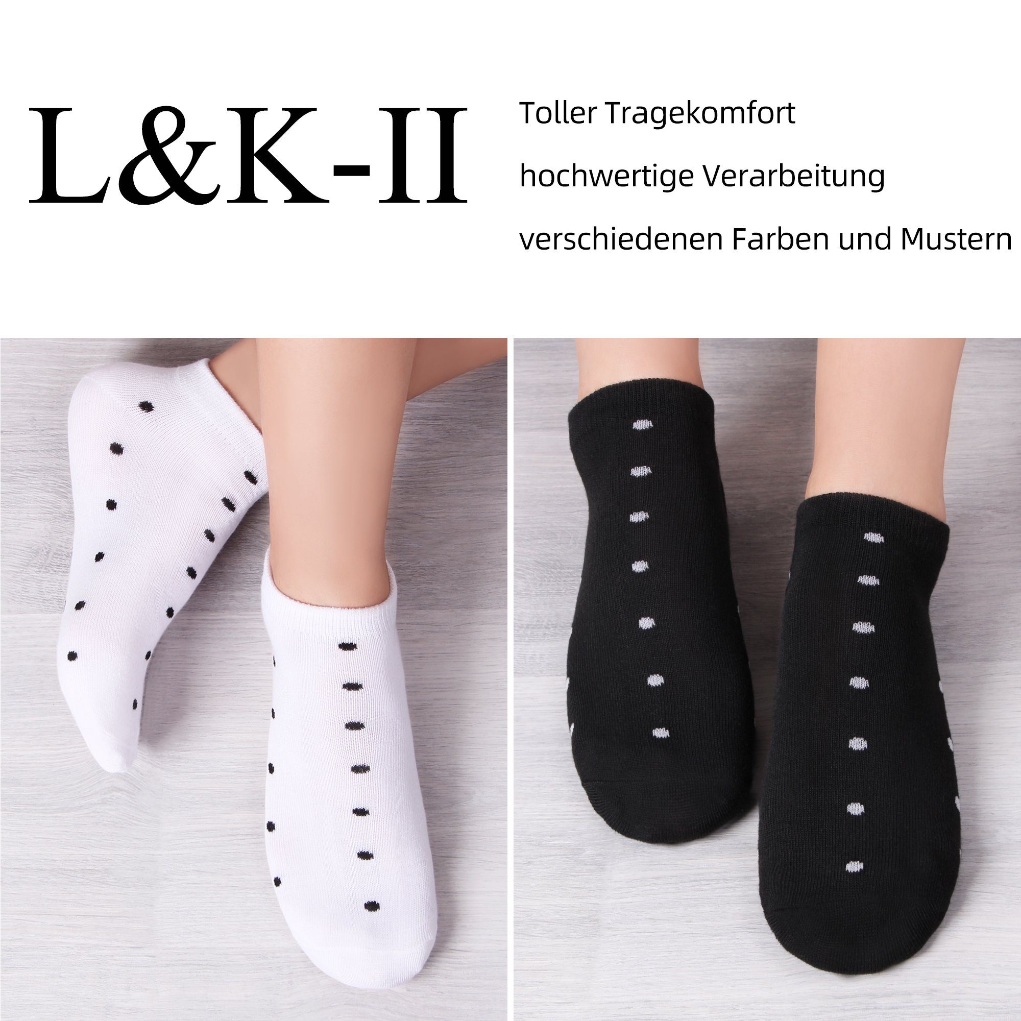 Libella Sneakersocken 92279-92276 (12er-Pack) 12 Paar Damen Sneaker Socken mit verschiendenen Motiven