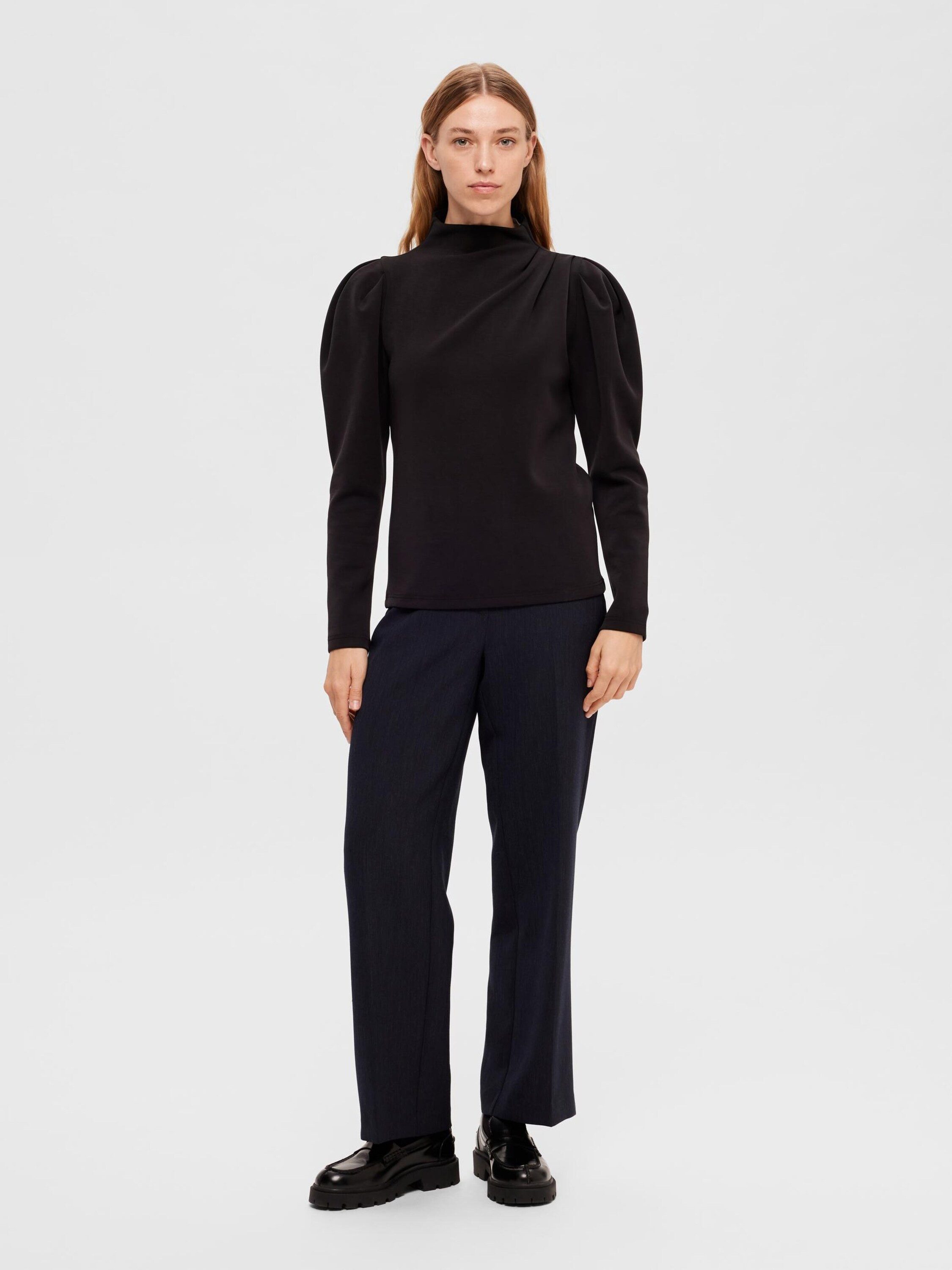 Selected Langarmbluse Fenja (1-tlg) Falten