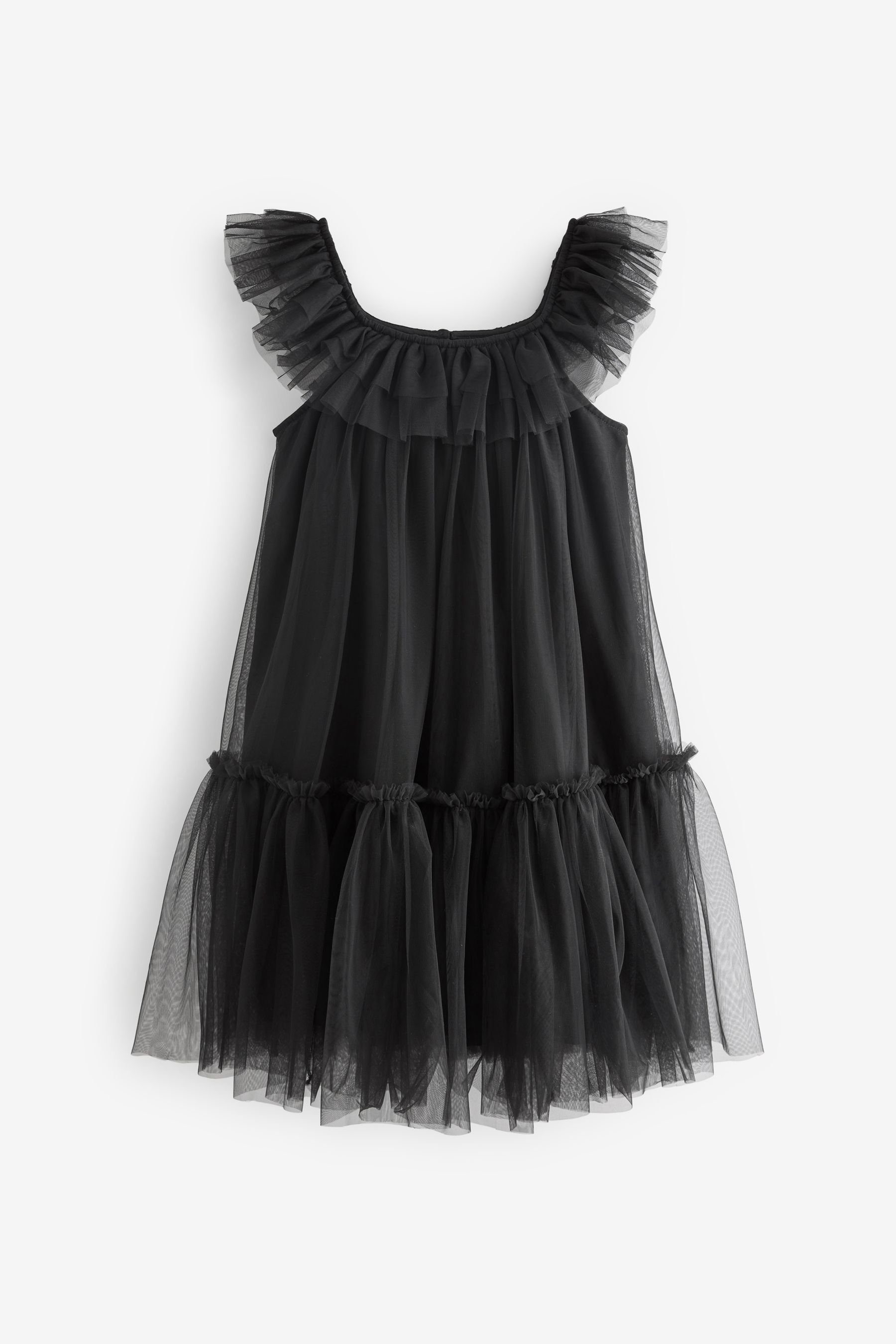 Black Mesh-Detail Partykleid (1-tlg) Kleid Next mit