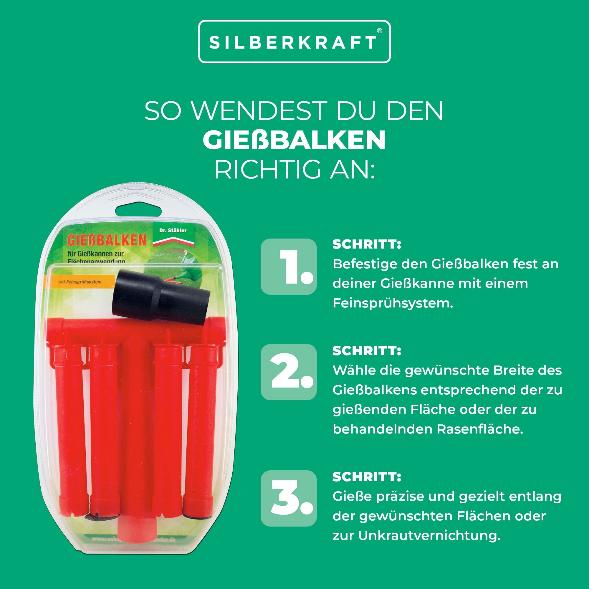 Dr. Stähler Unkrautbekämpfungsmittel Gießbalken für präzises Gießen und Unkrautvernichtung im Garten, Flächendeckend und pflanzenschonend gießen, Gleichmäßige Bewässerung mit einstellbarer Gießbreite