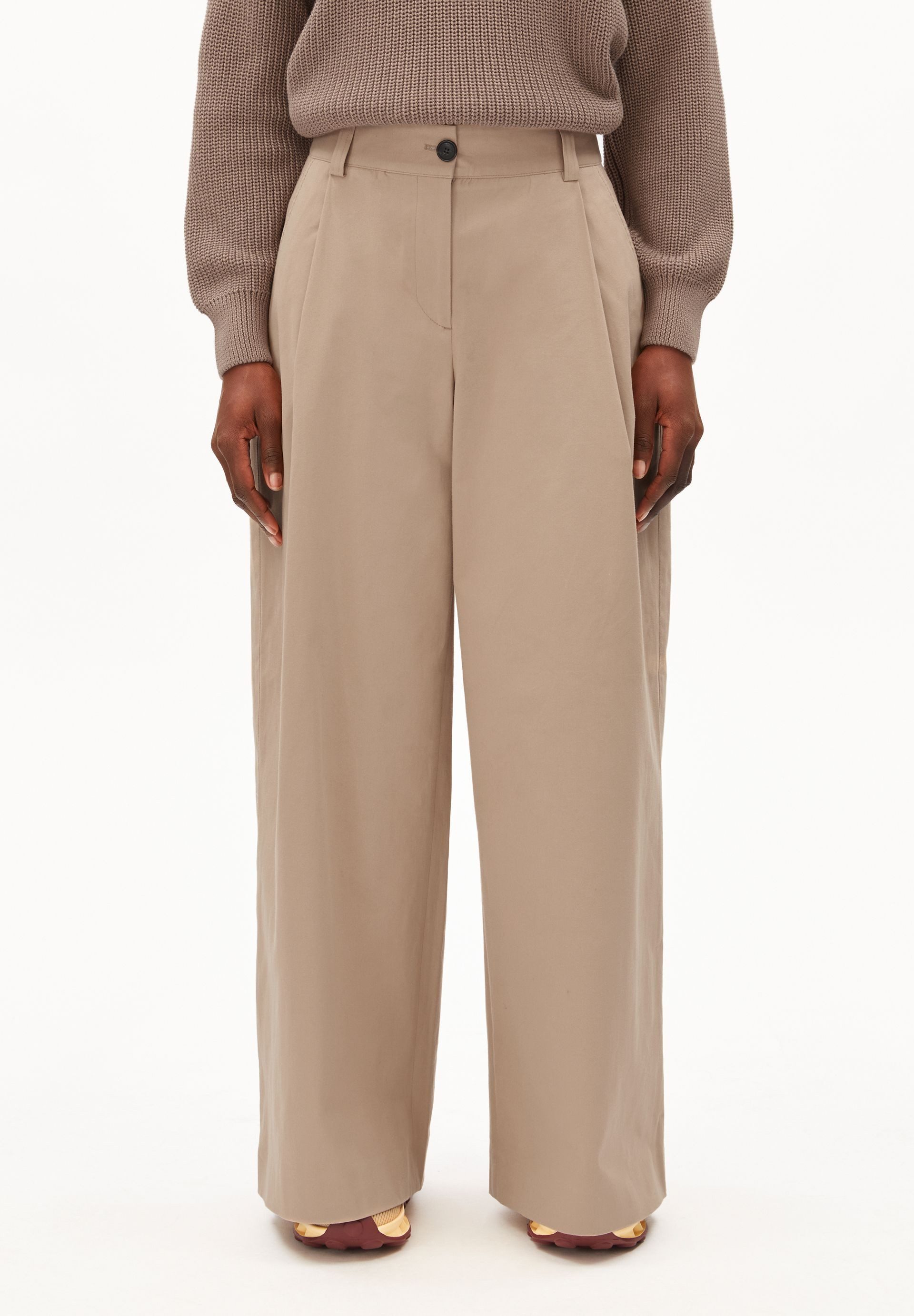 Armedangels Stoffhose WIDE CHINO TWILL Webhose aus Bio-Baumwoll Mix (Mid waist, Regular Fit)