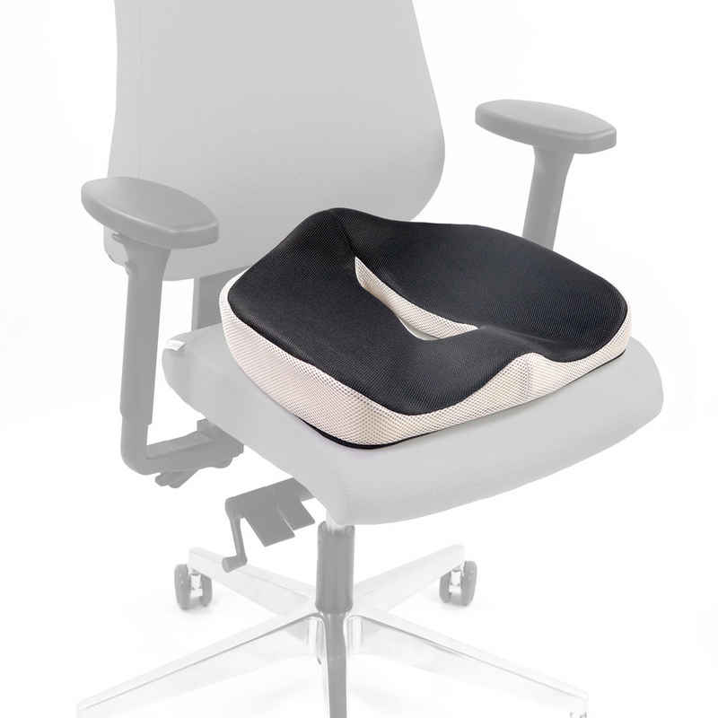 hjh OFFICE Sitzkissen Sitzkissen MEDISIT VII Stoff, Orthopädisches Kissen für ermüdungsfreies Sitzen mit Memory-Effekt