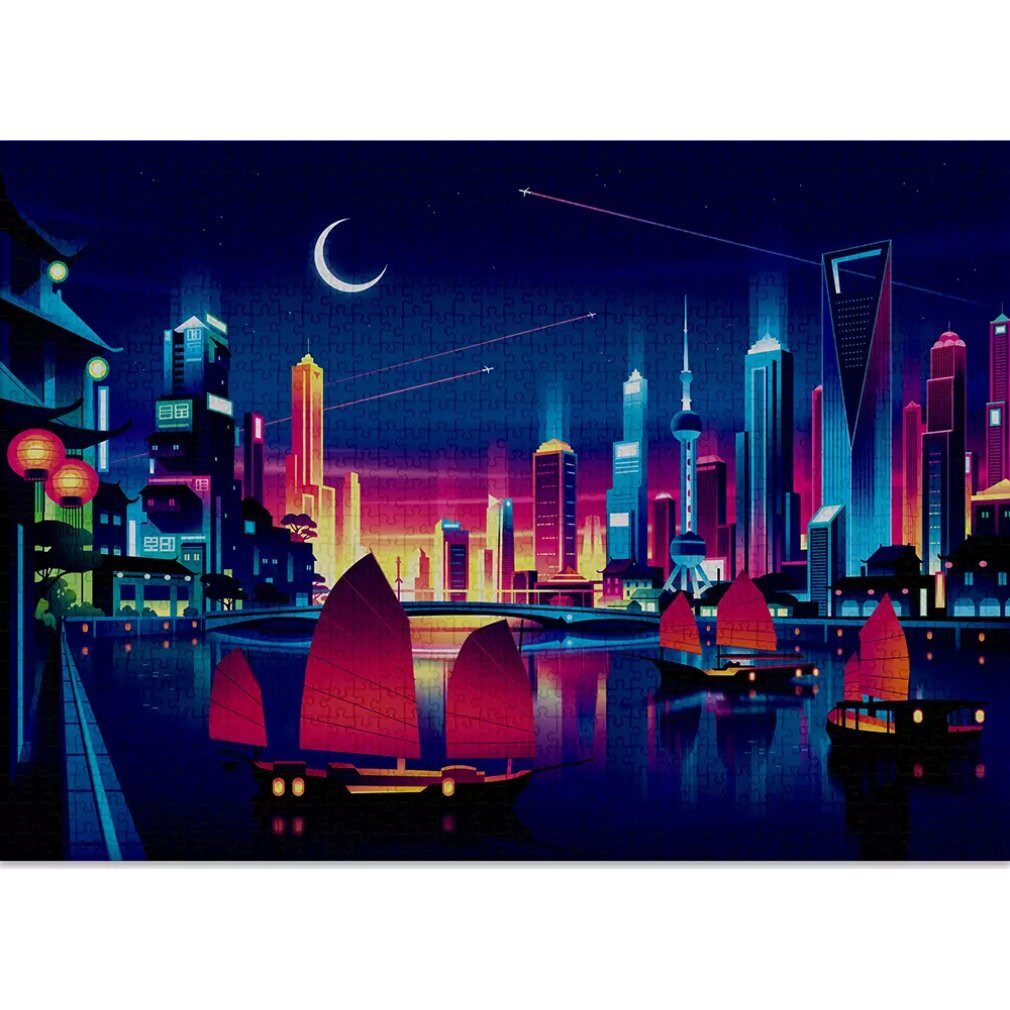 CLOUDBERRIES Puzzle Puzzle Skyline 1000 Teile, Puzzleteile