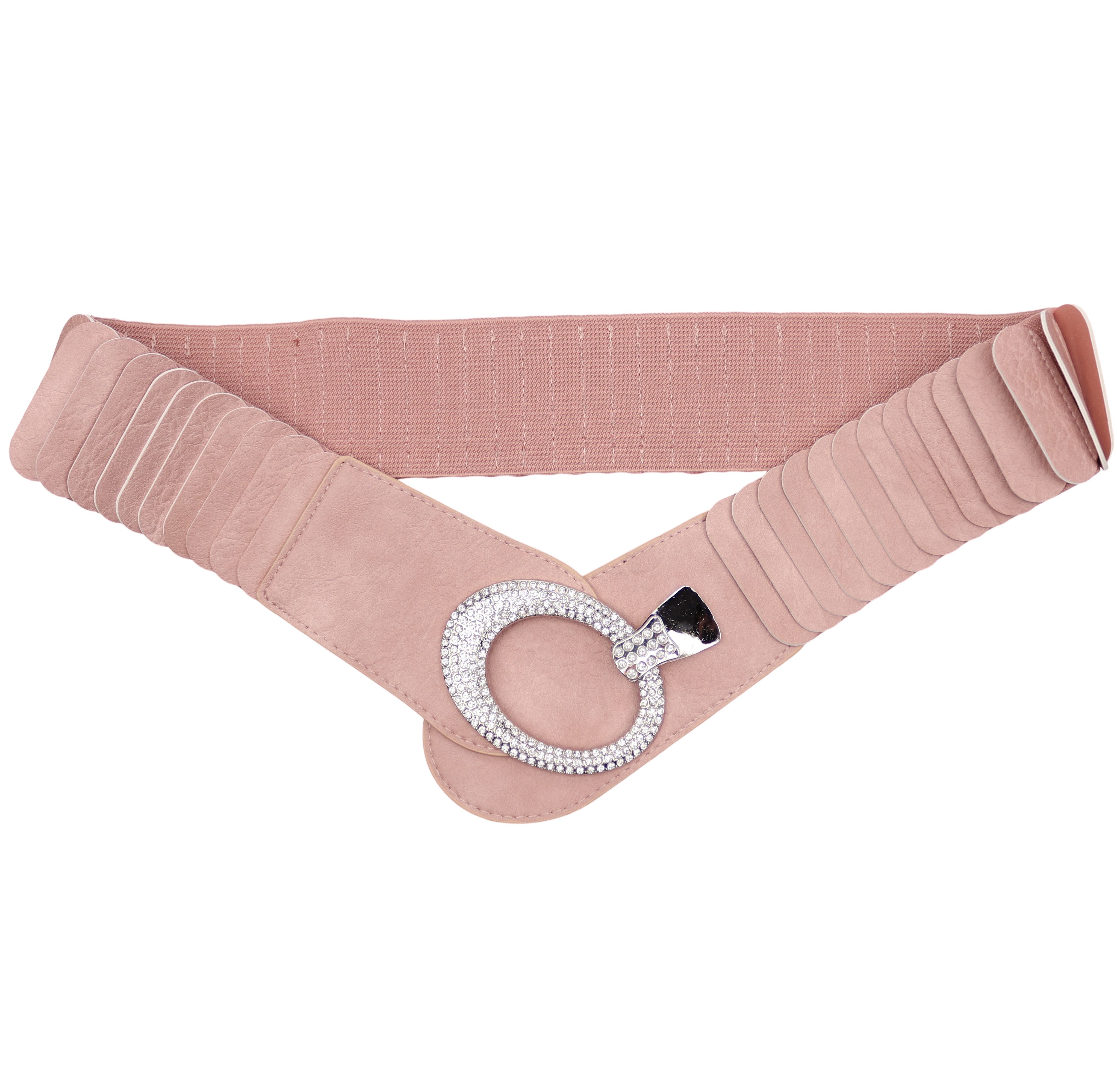 MIRROSI Taillengürtel breit 6cm für Taillenumfang 85 bis 110cm,mit Strass ONESIZE (Unifarben, Angenehmes Tragesgefühl) Breiter Stretch Gürtel