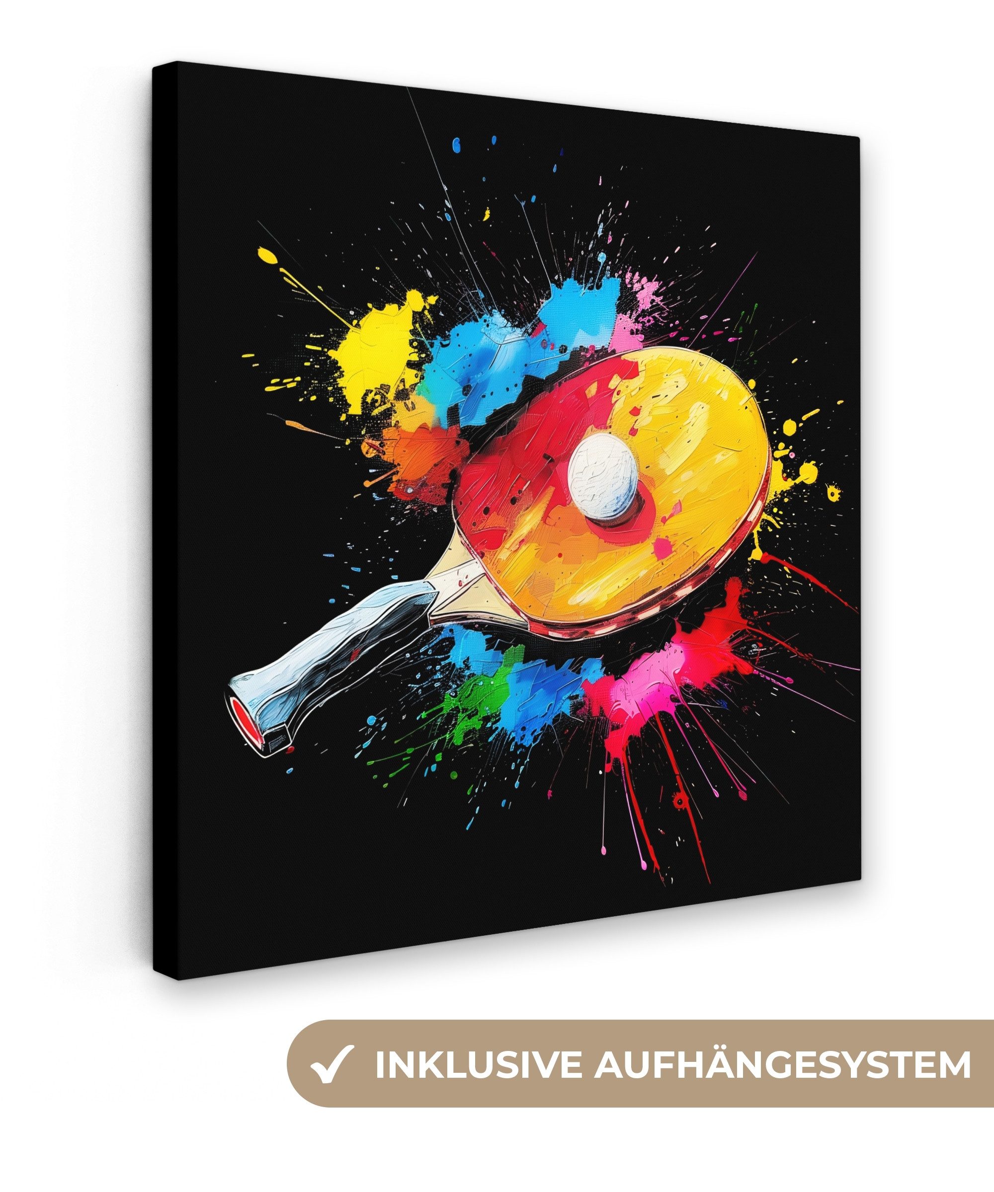 OneMillionCanvasses® Leinwandbild Graffiti - Sport - Tischtennis - Farbe, F günstig online kaufen