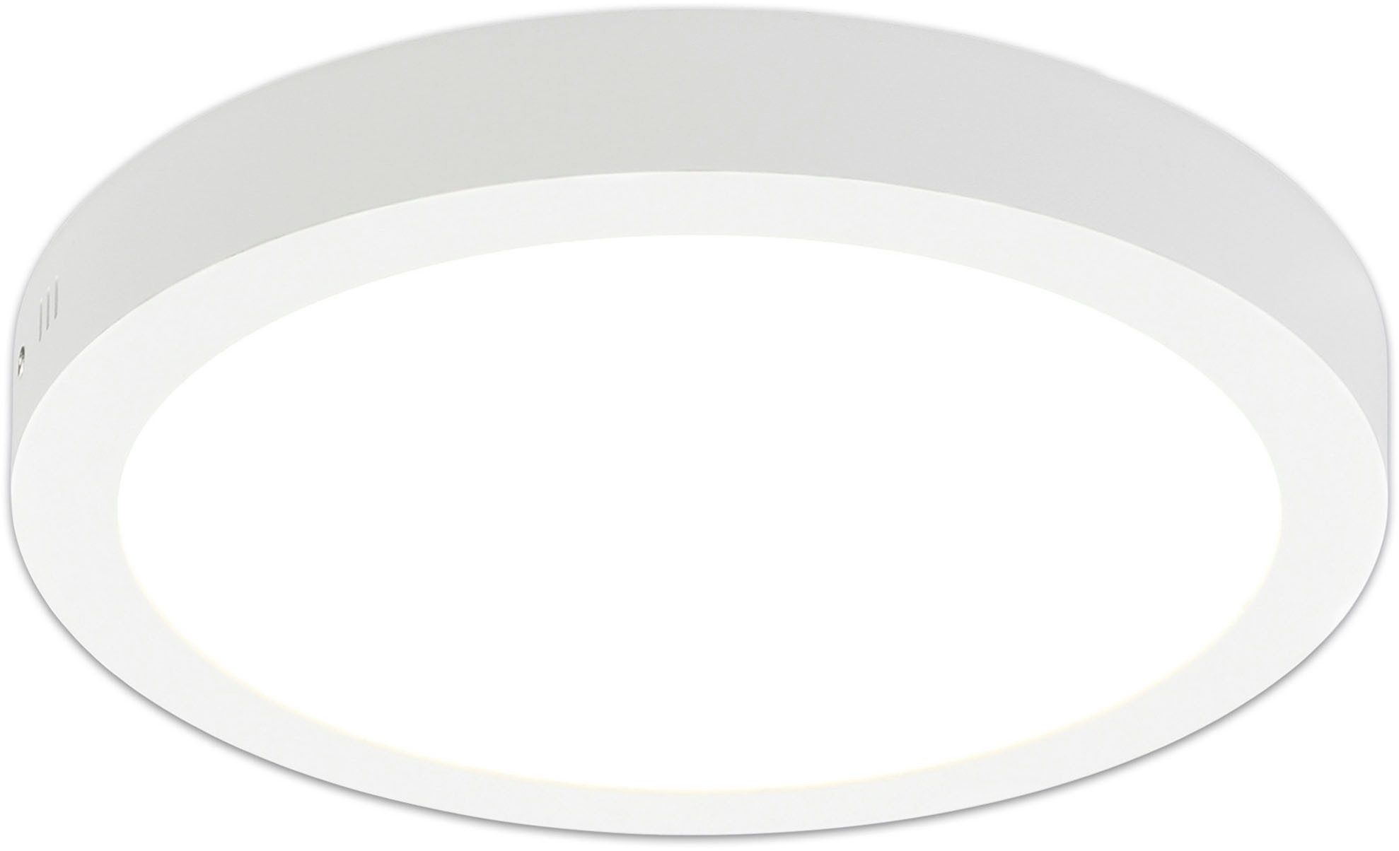 näve LED Panel Dimplex, LED fest integriert, Warmweiß, Aufbaupanel weiß, rund, dimmbar, Phasenan- und abschnitt, D: 30cm