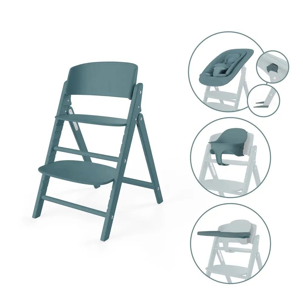 Columbus Hochstuhl Hochstuhl CLICK&FOLD 4in1 Stone Blue, mid blue