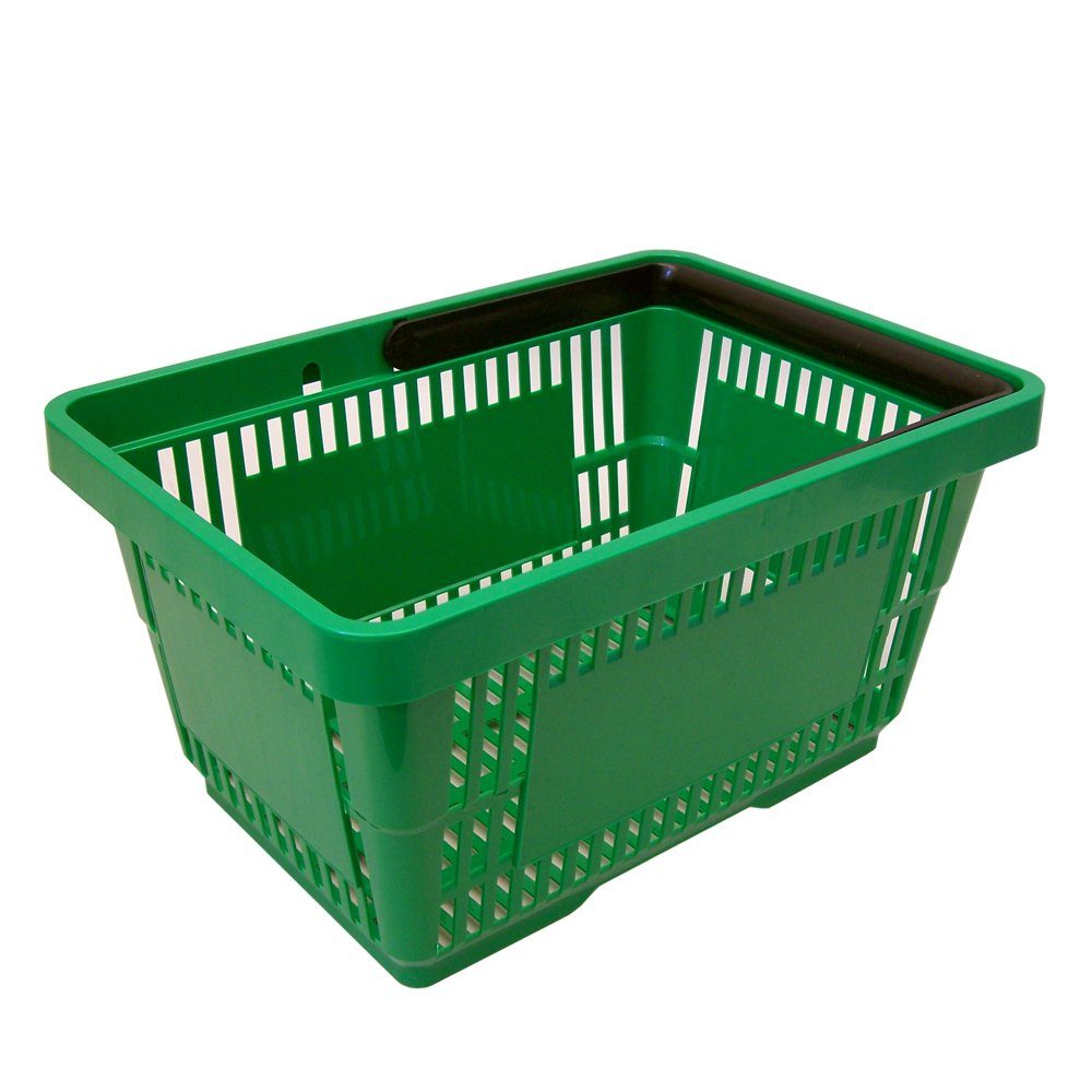 Grün aus 40cm 20 Plastik Liter Einkaufskorb Kunststoff GERSO Henkel stapelbar Einkaufskorb mit