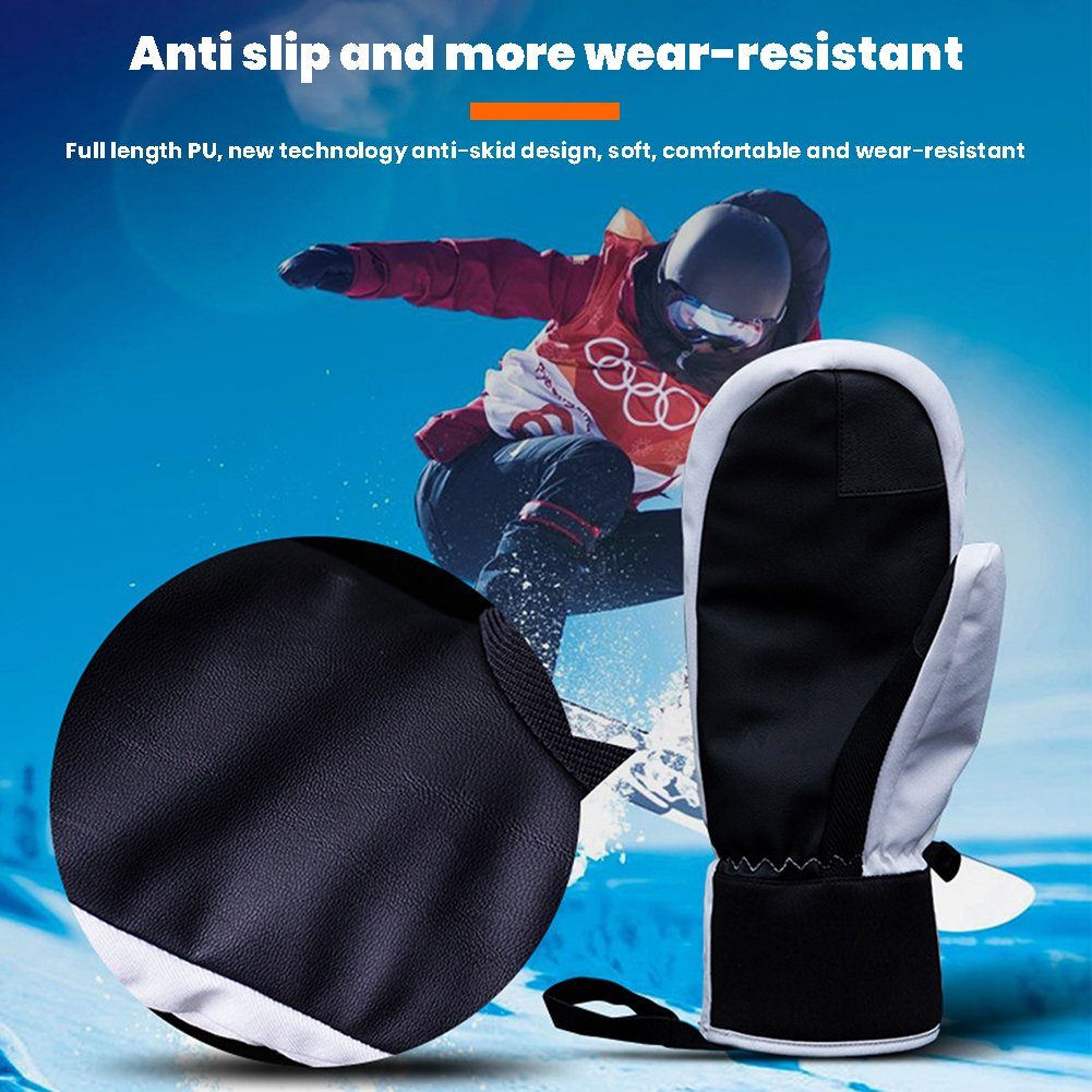 Blusmart Fleecehandschuhe Tasche, Winddichte Snowboard-Handschuhe blackXL Mit Fäustlinge