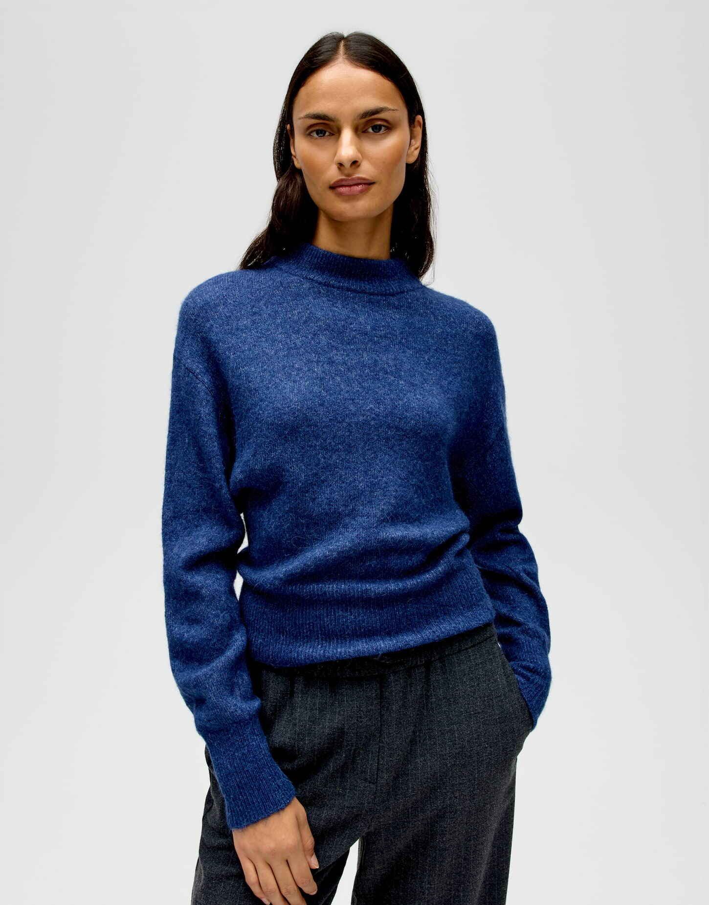 OPUS Strickpullover PITAN Regular in Mélange Optik lockere Passform, weicher Griff