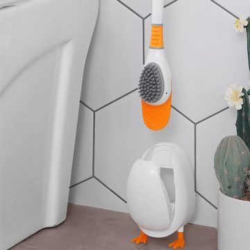 Mrichbez WC-Reinigungsbürste Kreative WC-Bürste in Entenform, mit langem Griff, weiche Borsten, (1-tlg), Silikon-Bürstenkopf
