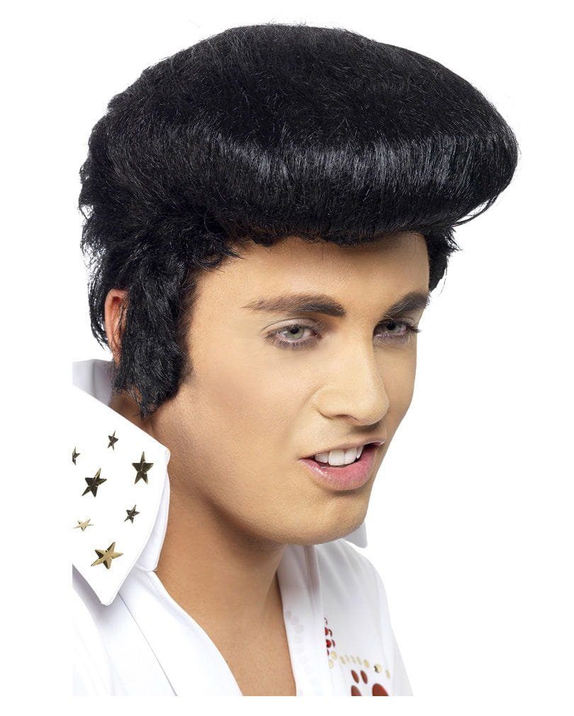 Kostüm-Perücke Elvis Perücke mit Koteletten