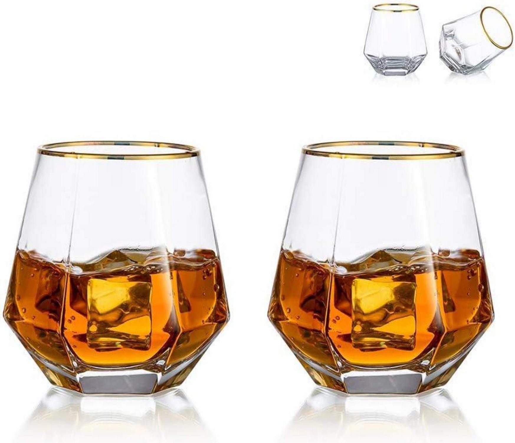 Whiskyglas Diamond Whisky Glasses 2er-Set 300 Ml Scotchglas Moderner Look Männer