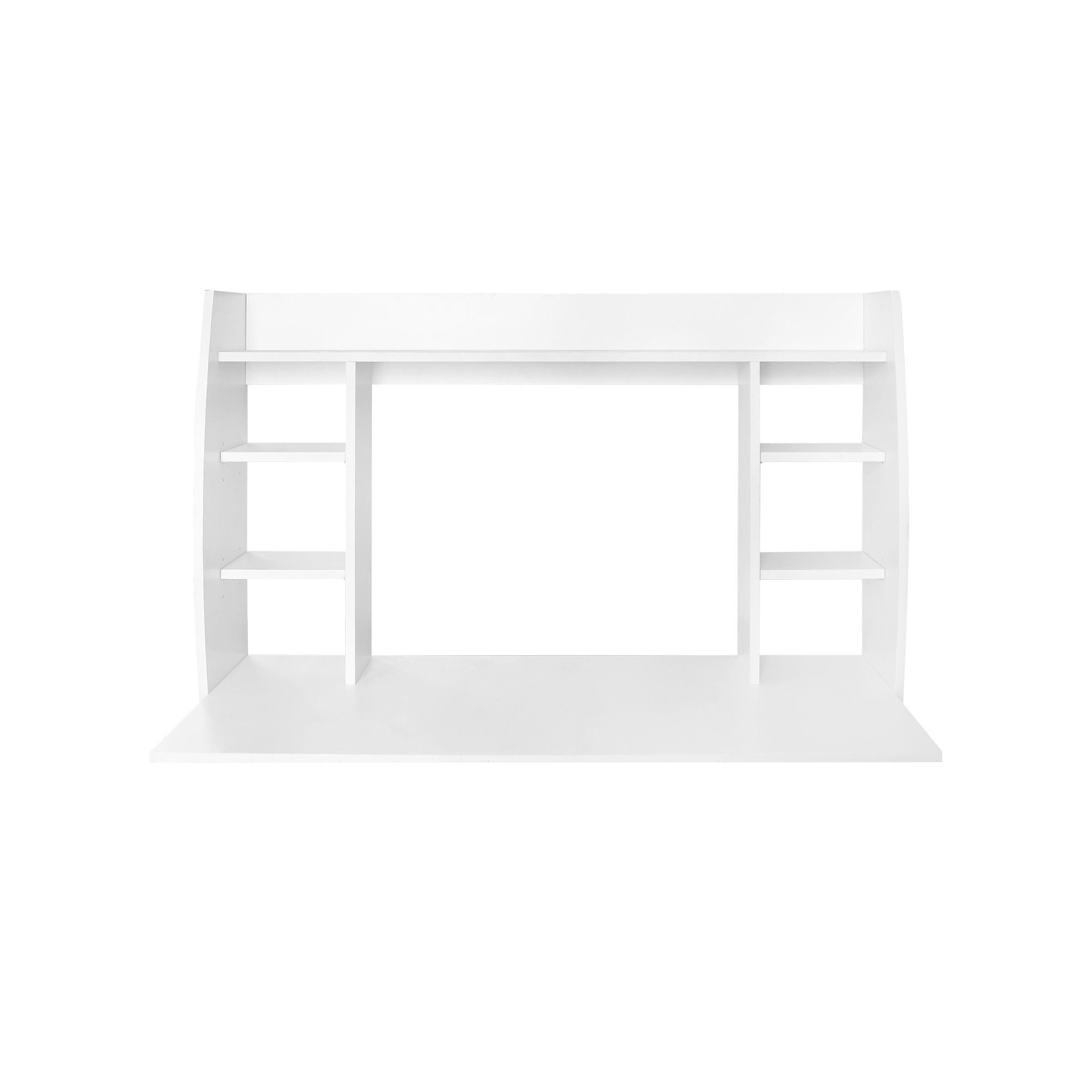 110x75x48cm Wandtisch Regalelement stabiles Bürotisch ML-DESIGN Computertisch Arbeitstisch, Schreibtisch Wandschreibtisch Fächer Weiß geräumige