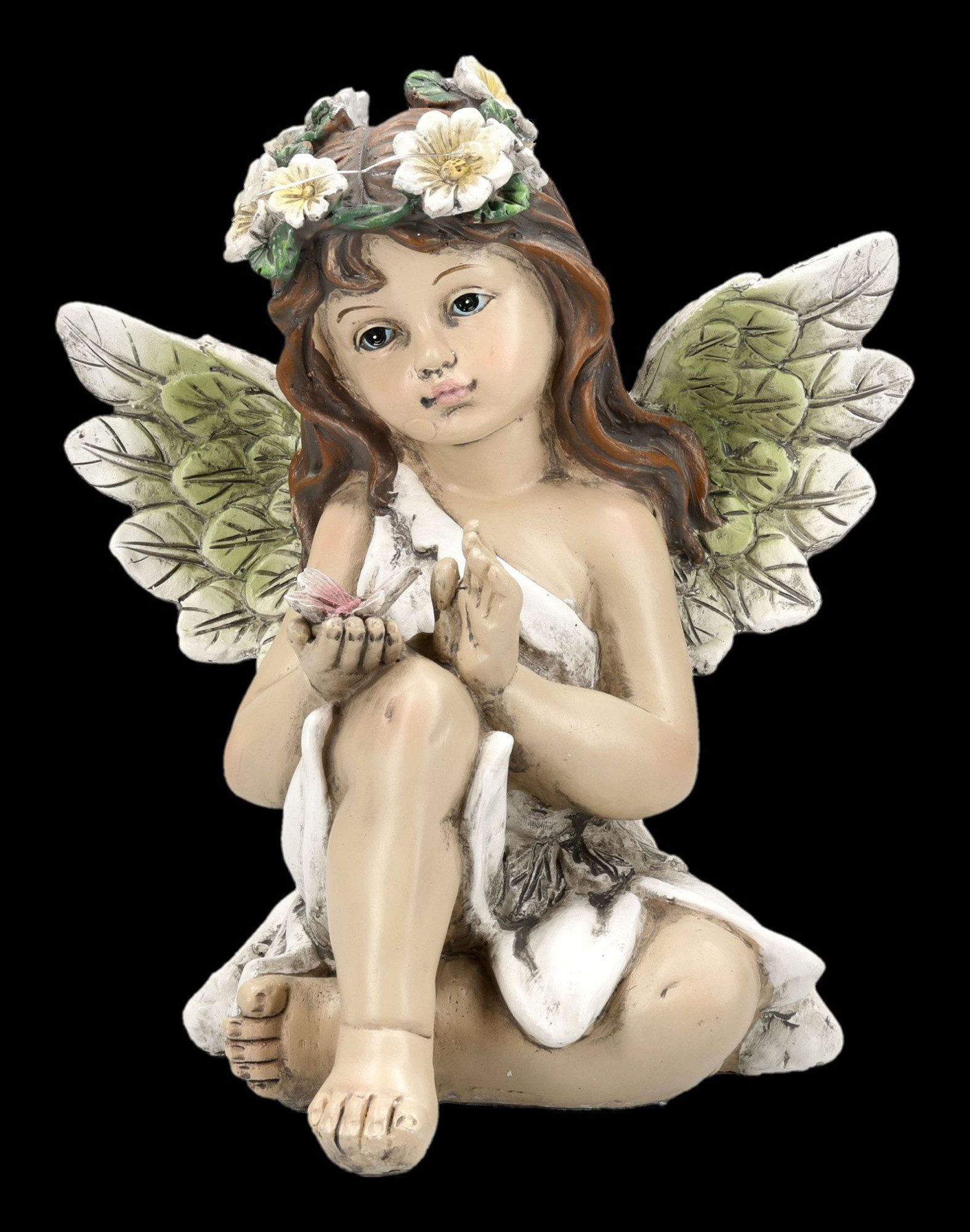 Figuren Shop GmbH Fantasy-Figur Engel Figuren Set – LED Engelmädchen Deko Statue 22 cm handbemalt