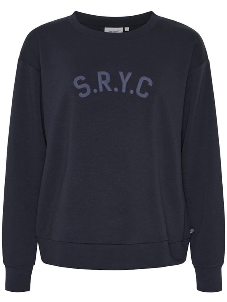 Sea Ranch Rundhalspullover Damen Pullover Ona mit geprägten "S.R.Y.C"-Artwork - Pulli Rundhals