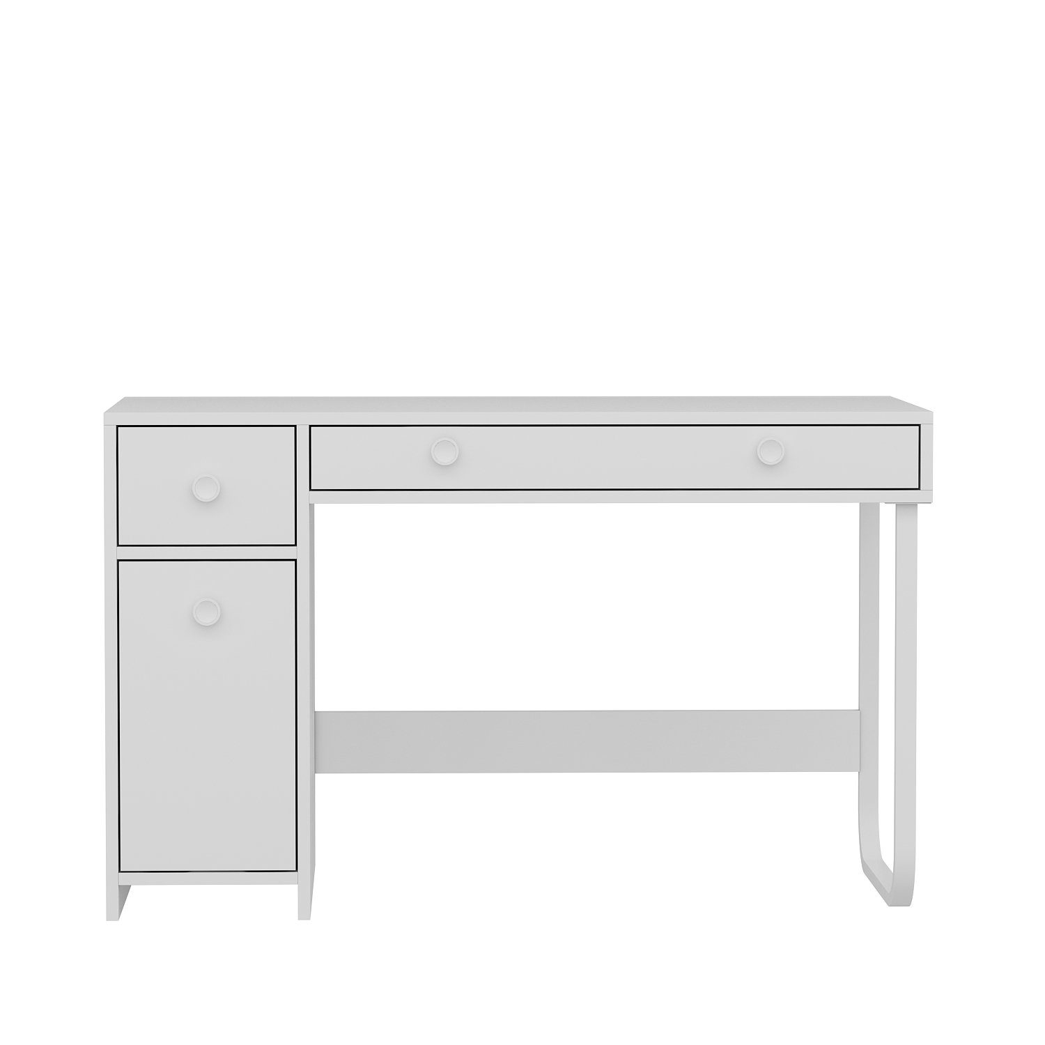 moebel17 Schreibtisch Schreibtisch Asil mit Metallfüße Weiß 9741