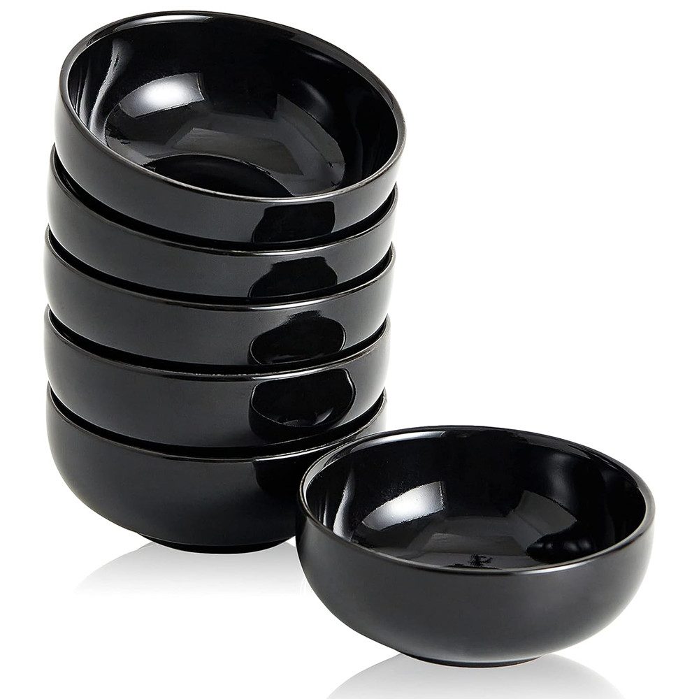 NUODWELL Schüssel 6-teiliges Keramik Saucenschälchen,60 ml Mini Dipschalen Dip Sojasauce, 7.5*3.5cm, für Charcuterie Board Sushi, Tomatensauce und Party Zubehör