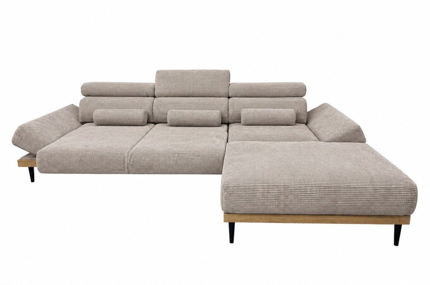 Labett Ecksofa Ecksofa MONTERO, XXL-Liegefläche 281×93 cm, elektrisch ausziehbar, Verstellbare Kopfstützen & Regulierbare Armlehnen