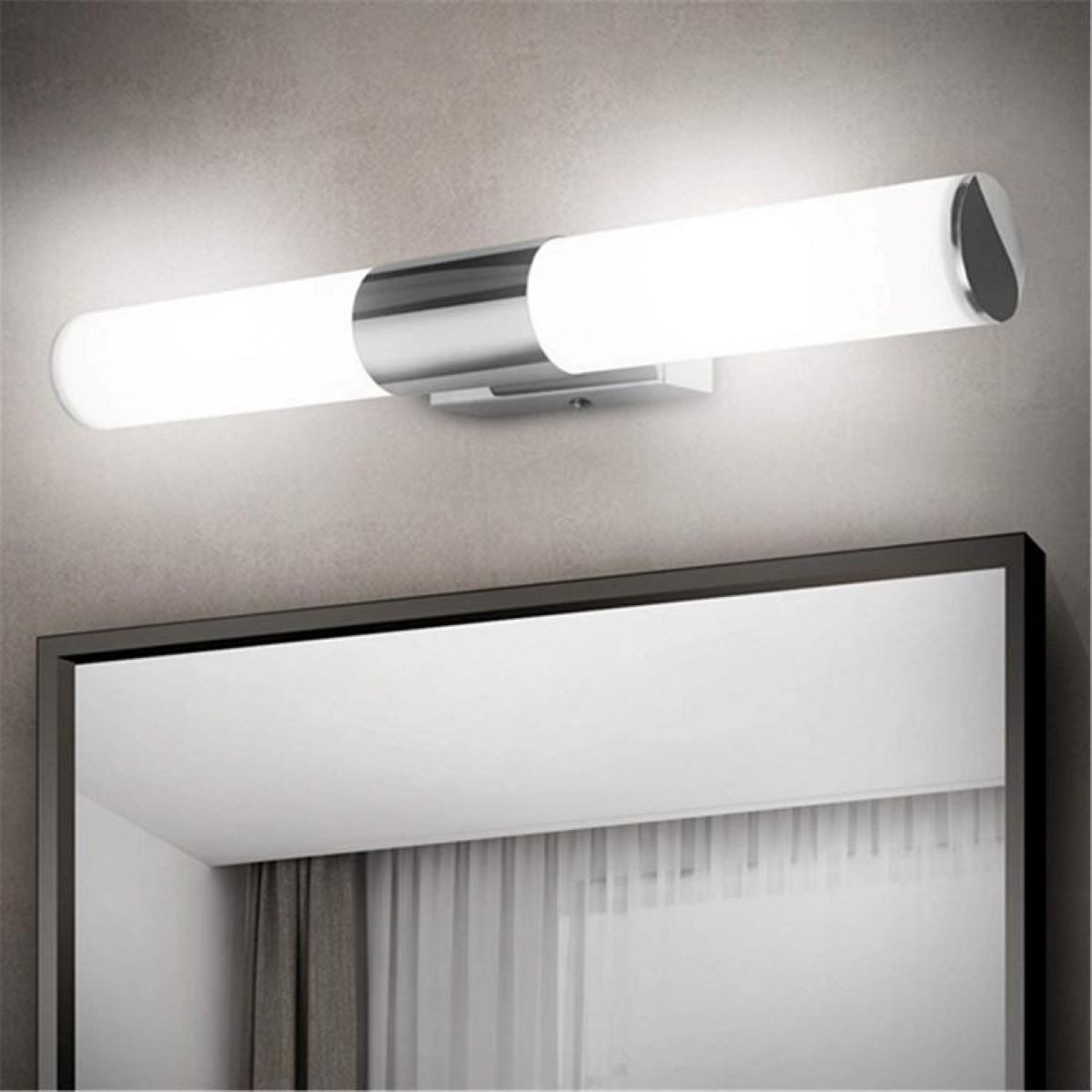 EVERY LED Spiegelleuchte Spiegellampe Bad Schminklicht Badezimmerbeleuchtung, IP44, 900lm, LED fest integriert, 4000K - Neutralweiß, Aus Edelstahl + ABS, Spiegelleuchte für Badezimmer