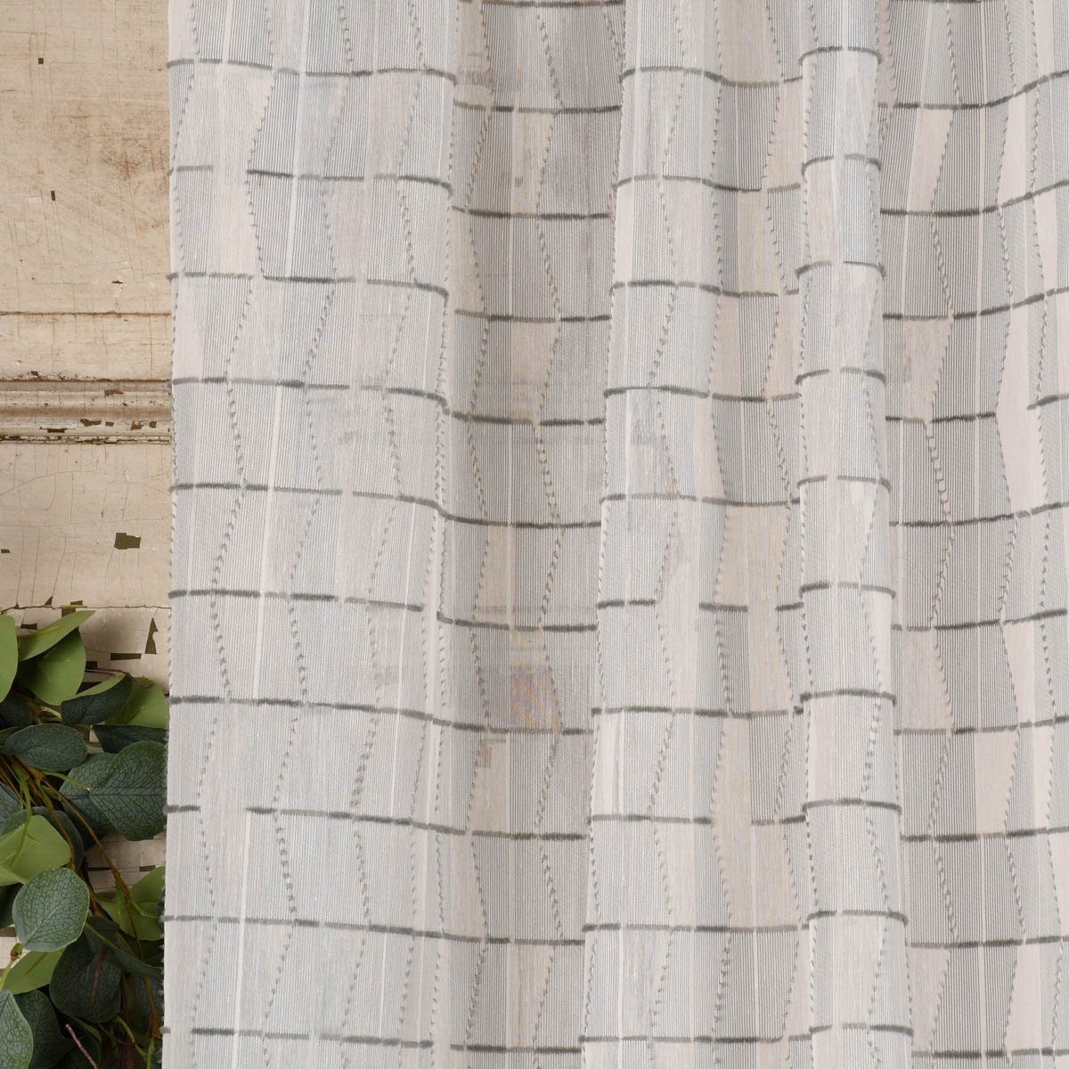 Meterware Rasch Textil Stores Kunstfaser, halbtransparent, abstrakt 300cm, grau überbreit Scherli Rechtecke