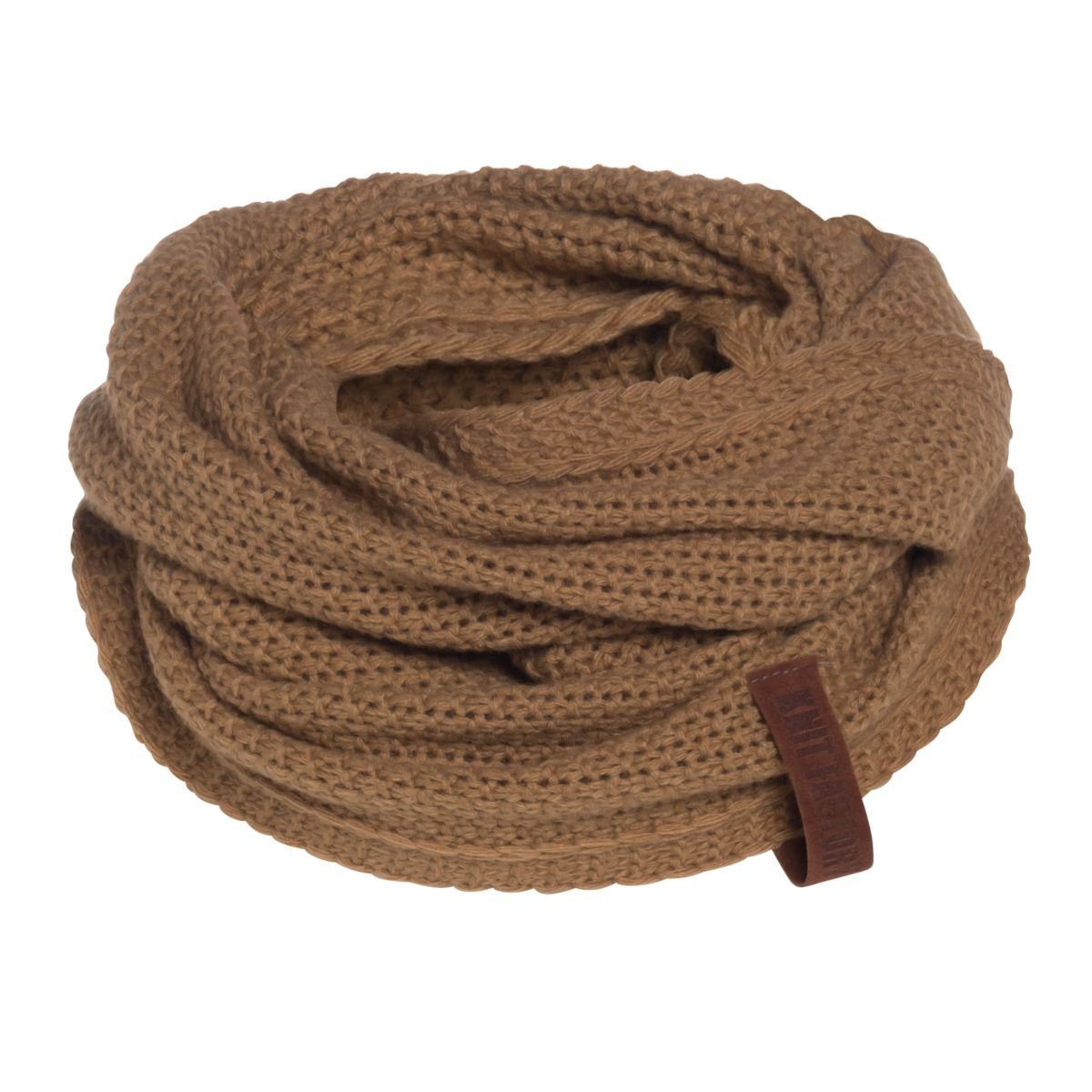 Schal Knit Strickware Strickschal Tuch (1-St), Schals Schal Factory One Umhängetuch Braun, Glatt Size Coco