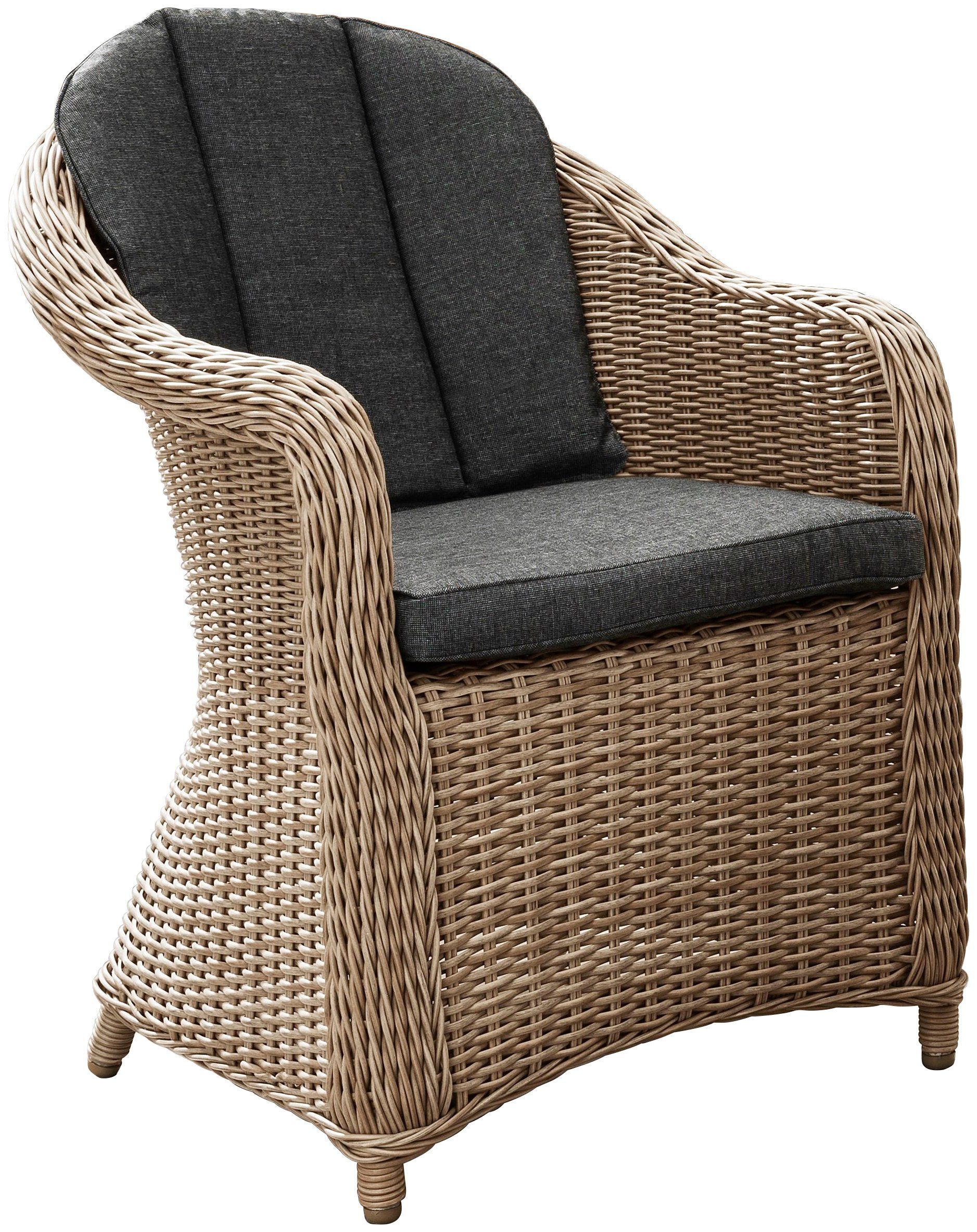 Destiny Gartensessel MALAGA (Set, 2-St), Aluminium, Polyrattan, inkl. Auflagen
