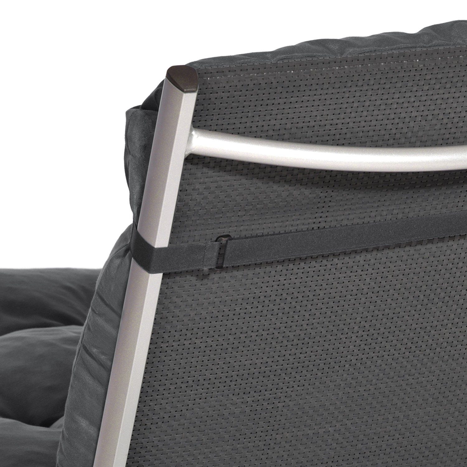 Beautissu Sitzauflage Niedriglehner Auflage Flair NL Sitzkissen, 100x50x8cm, Graphitgrau, Sitzkissen Niederlehner, Sitzpolster Gartenstuhl & Gartenmöbel