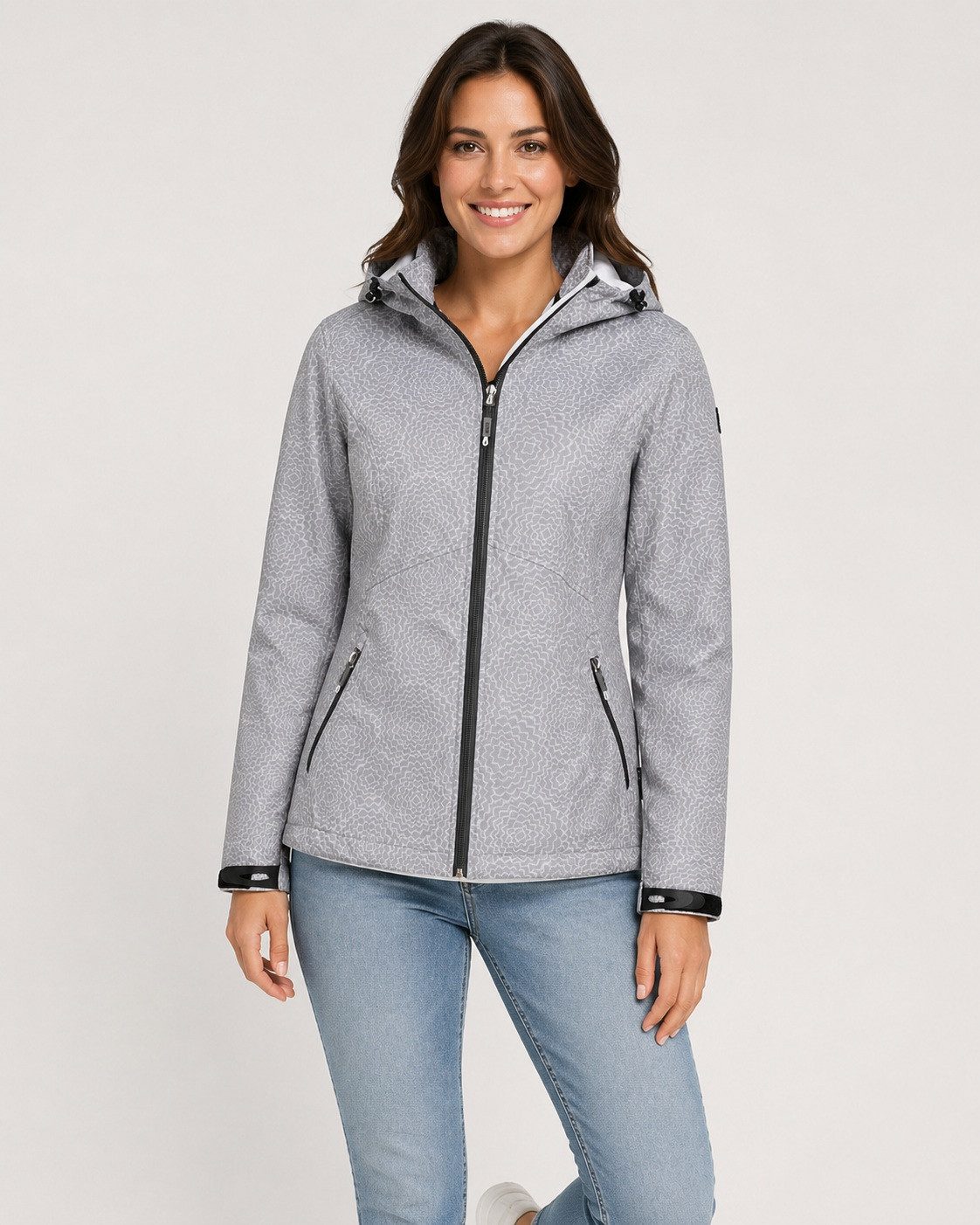 LPO Softshelljacke SHELBY PEAK II leichte Softshelljacke mit All-Over-Print und abnehmbarer Kapuze