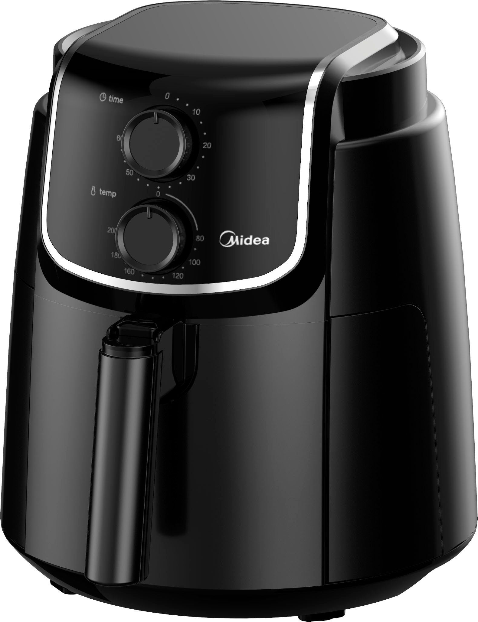 Midea Heißluftfritteuse MF-TN35D2, 3,5 L, Temperaturbereich 30 bis 200°C, 1500 W, antihaftbeschichteter, herausnehmbarer Korb mit Edelstahlgehäuse