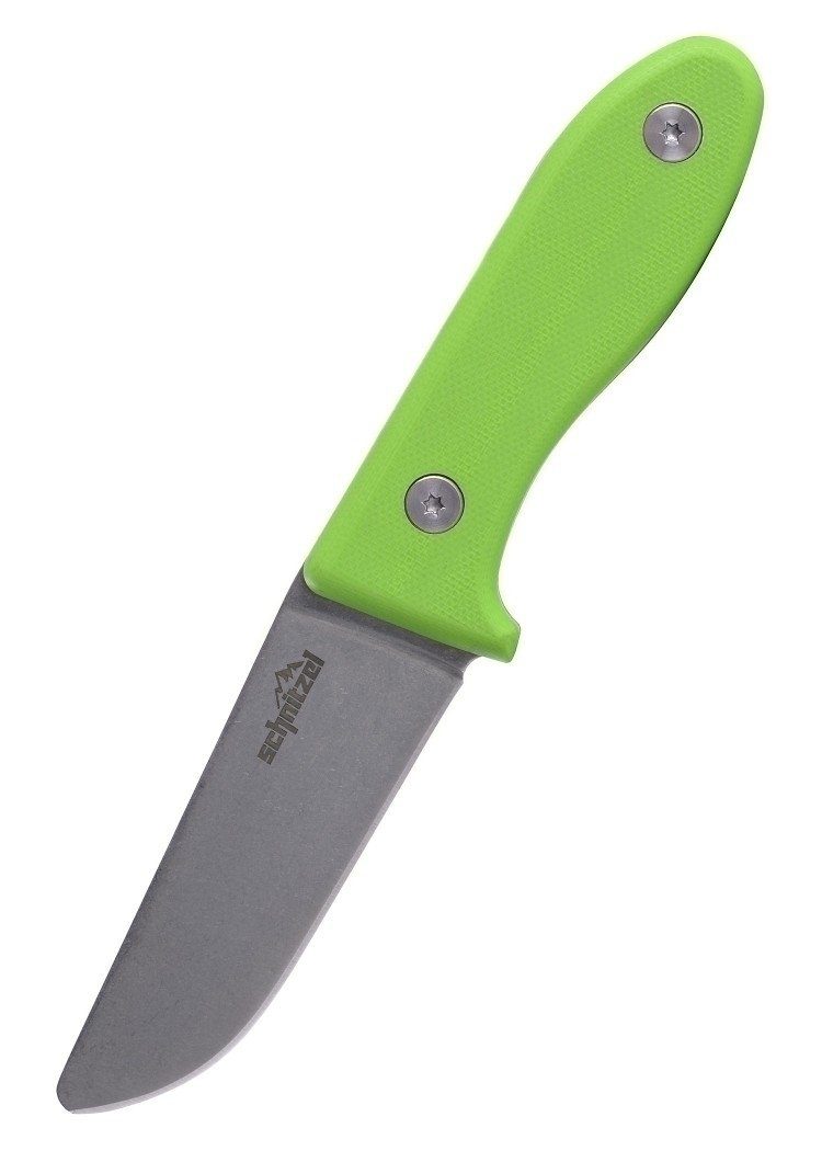 Schnitzel Taschenmesser Schnitzel UNU Kinderschnitzmesser mit G10 - Griff in Grün, (1 St)