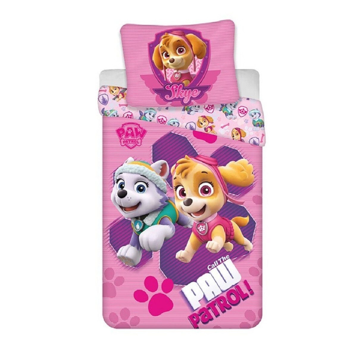 PAW PATROL Bettwäsche Set Poly-Baumwolle 140x200 cm Bettbezug + 65x65 cm Kissenbezug