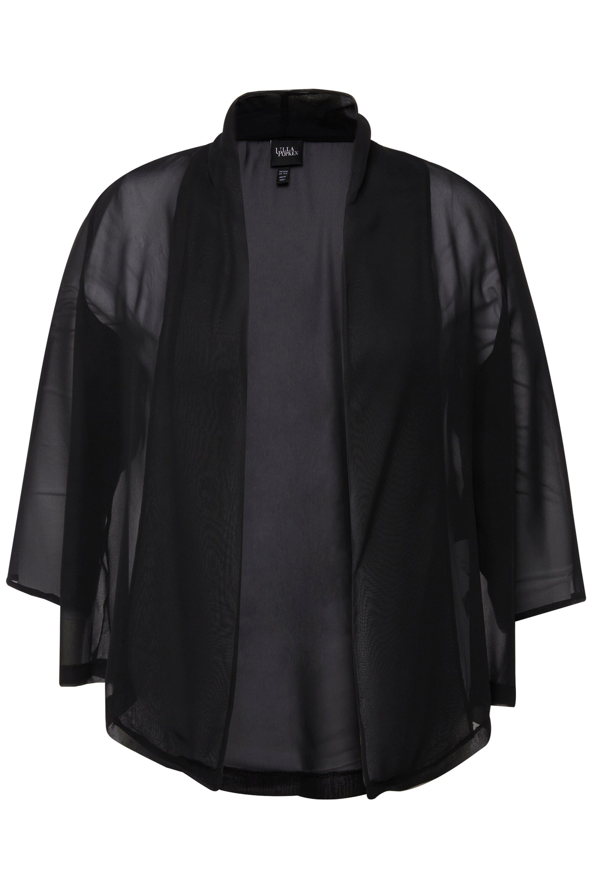 Ulla Popken Kurzjacke Chiffonjacke Oversized Schalkragen günstig online kaufen