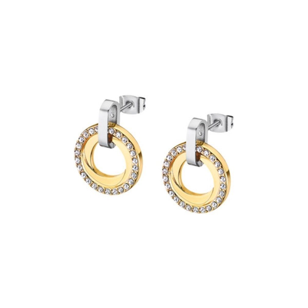 Kette mit Einhänger Stylish steel earrings with clear zircons Woman Basic LS2176-4 / 2