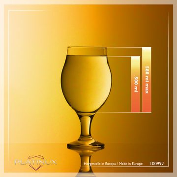 PLATINUX Bierglas Biertulpen, Glas, Biergläser 500ml (max. 560ml) Bierkrüge Pilsgläser Altbierglas
