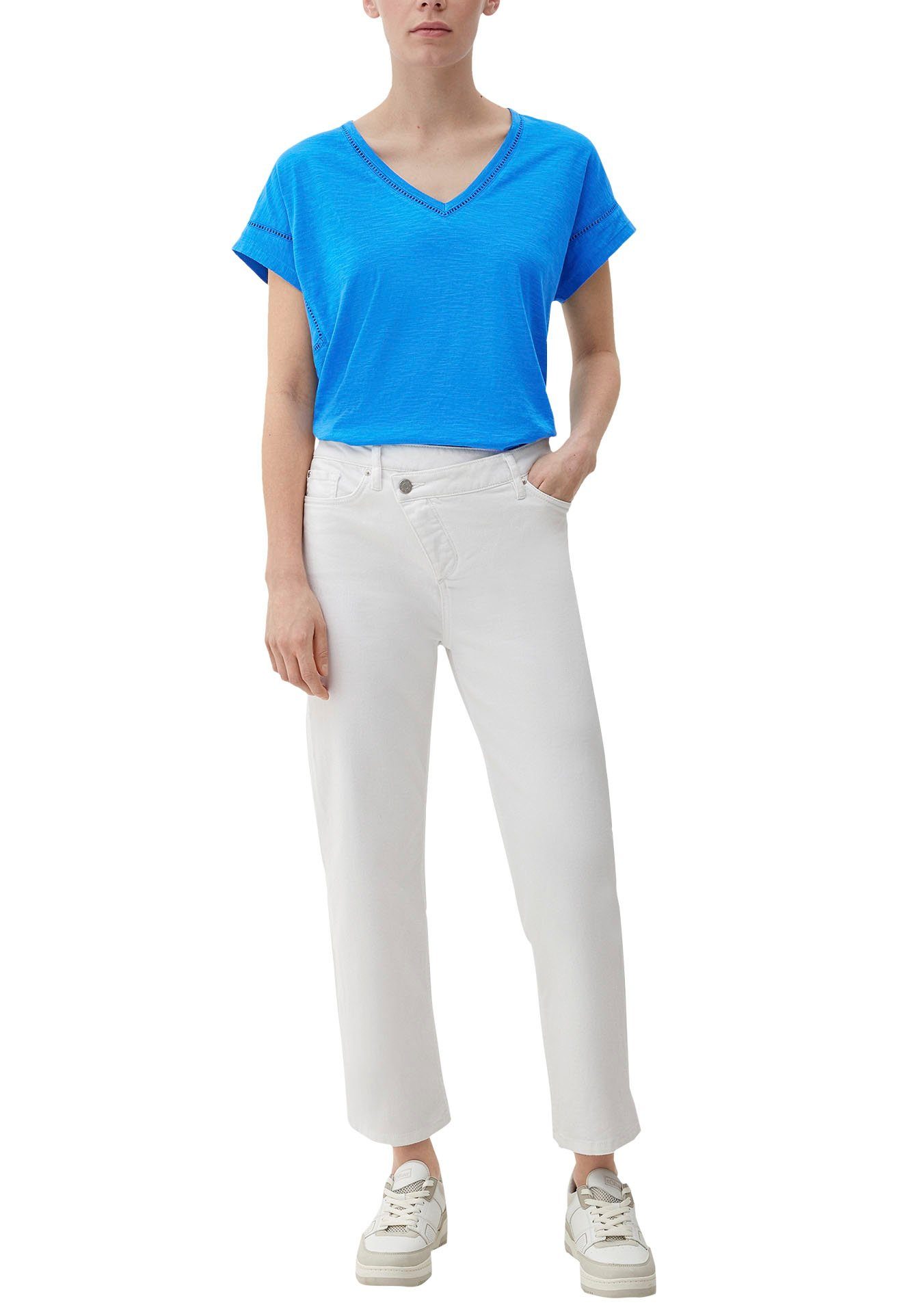 s.Oliver T-Shirt mit Zierborte blue