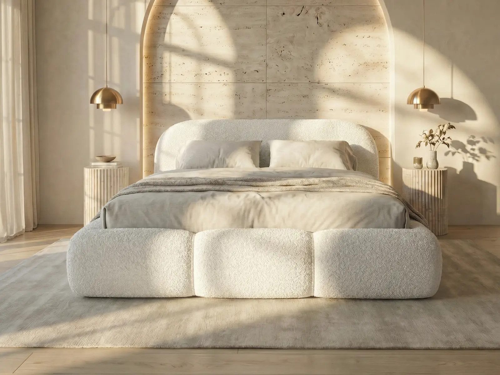 yourhouse24 Polsterbett Designer OHIO SLIM mit Stauraum, Cloud Bed im Chunky-Look, Voluminöses Chunky-Design mit weichen Kanten