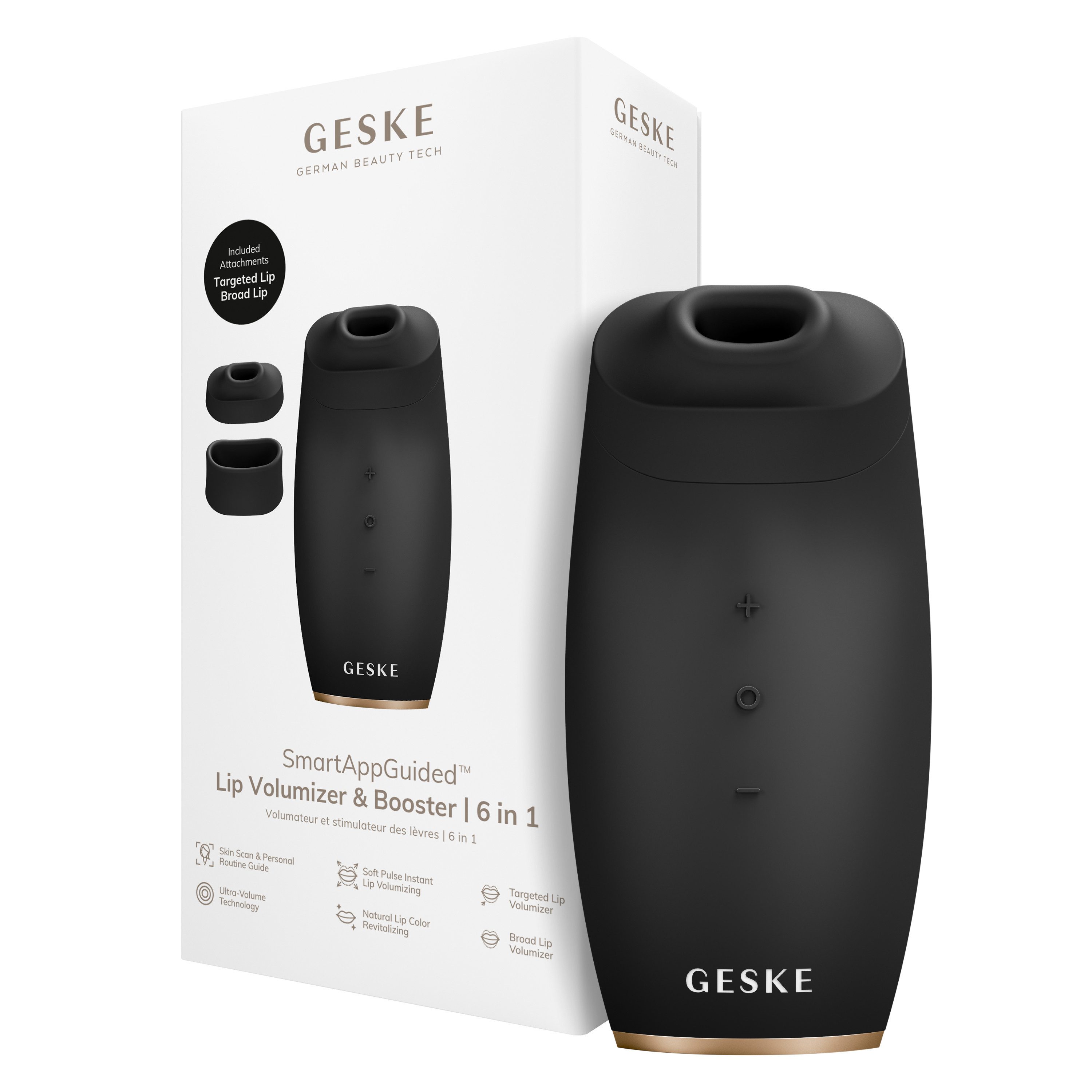 GESKE German Beauty Tech Lip-Booster SmartAppGuided™ Lip Volumizer & Booster 6 in 1, 4-tlg., Mit der GESKE App erhältst Du deine personalisierte Hautpflegeroutine.