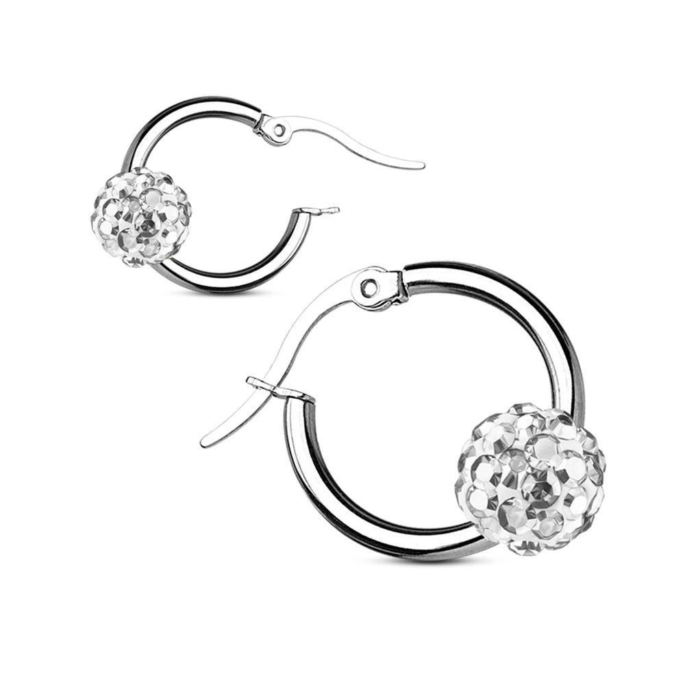Ohrring-Set CC Kristallklar - Creolen Ferido Kristall Silber aus Edelstahl Unisex