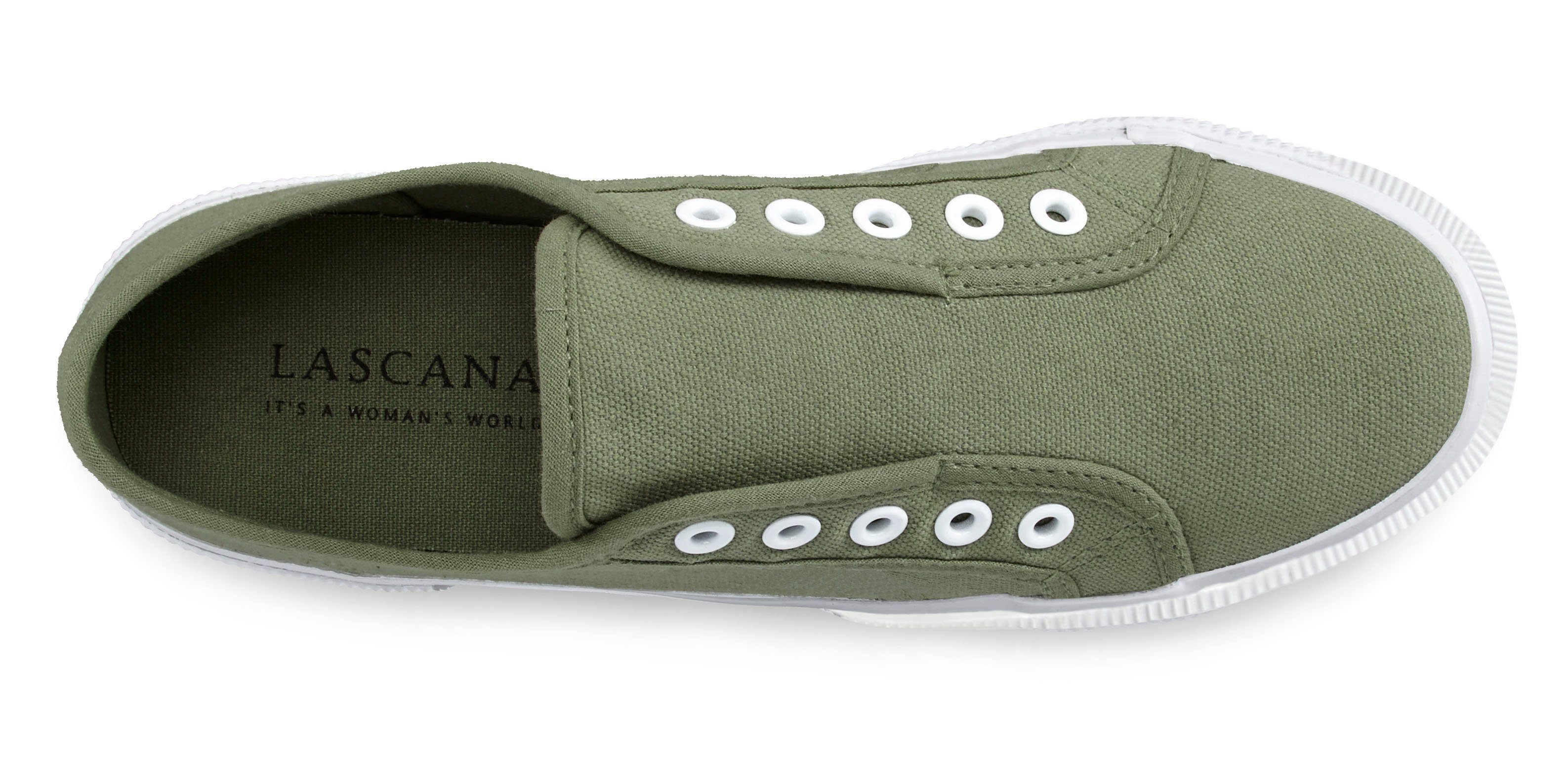 LASCANA Slip-On-Sneaker, Sneaker Slipper, Halbschuh bequem zum Reinschlüpfen VEGAN